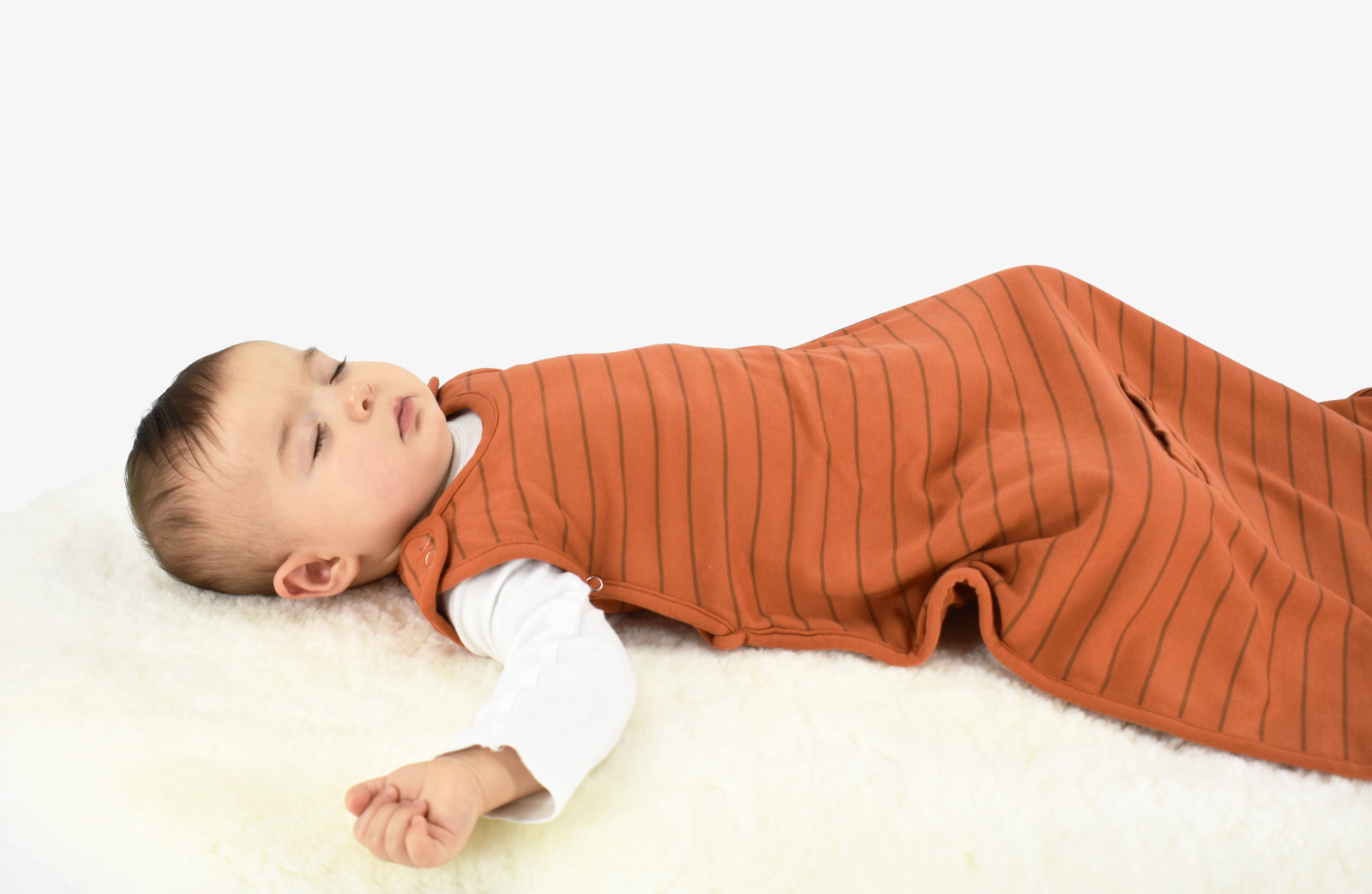 4 Season Baby Sleep Bag - Merino Wool & Organic Cotton for 2 Months to 2 Years - Terracotta Color - Perfect for Nursery, Daycare & Travel