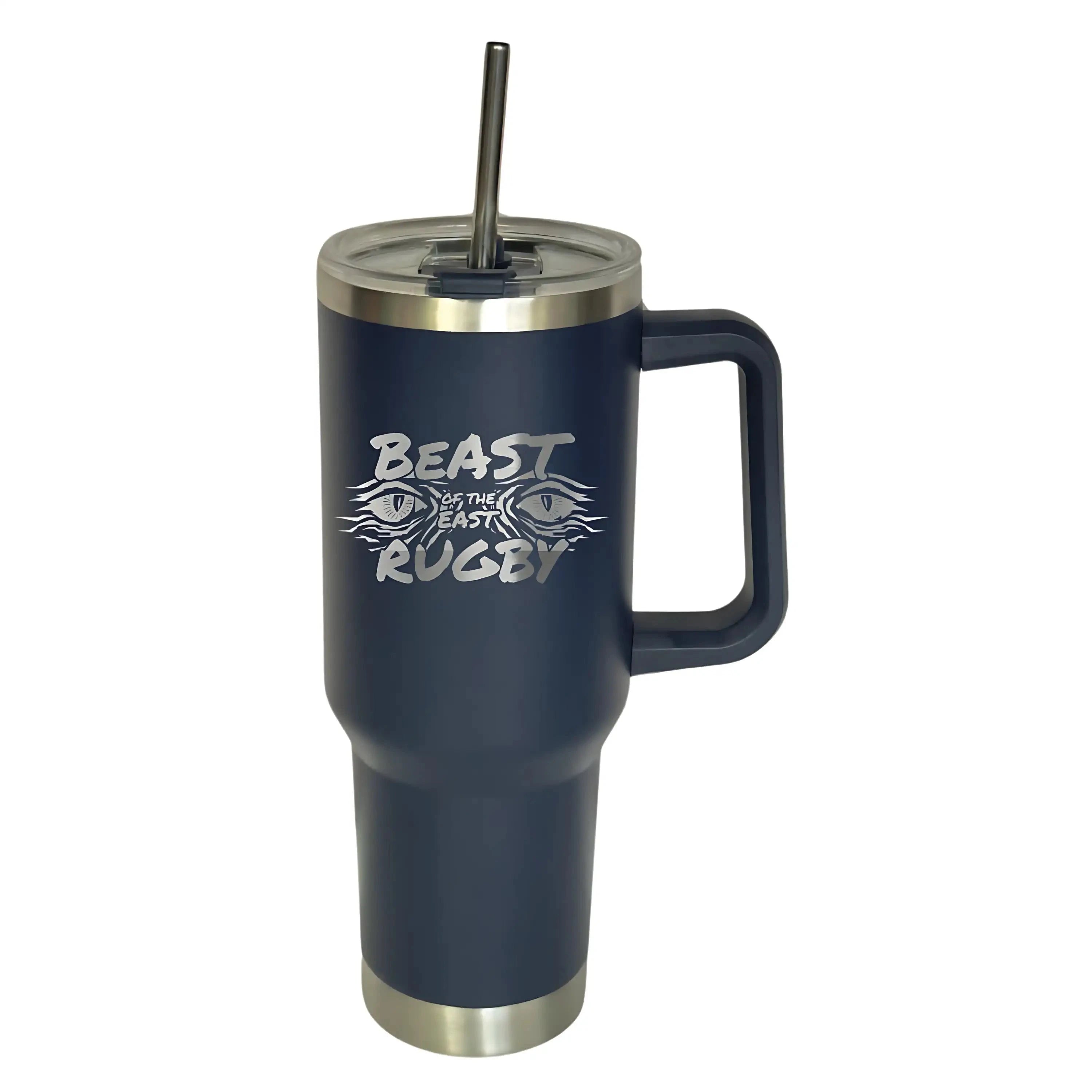 Beast Rugby 40oz Insulated Stainless Steel Tumbler - Double Wall Vacuum Insulated Travel Mug for Hot & Cold Drinks - Perfect for Coffee, Tea, Sports, Gym, Camping & Outdoor Activities