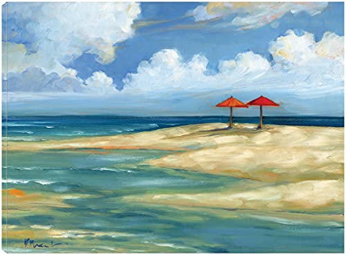 Umbrella Beachscape Orange and Red