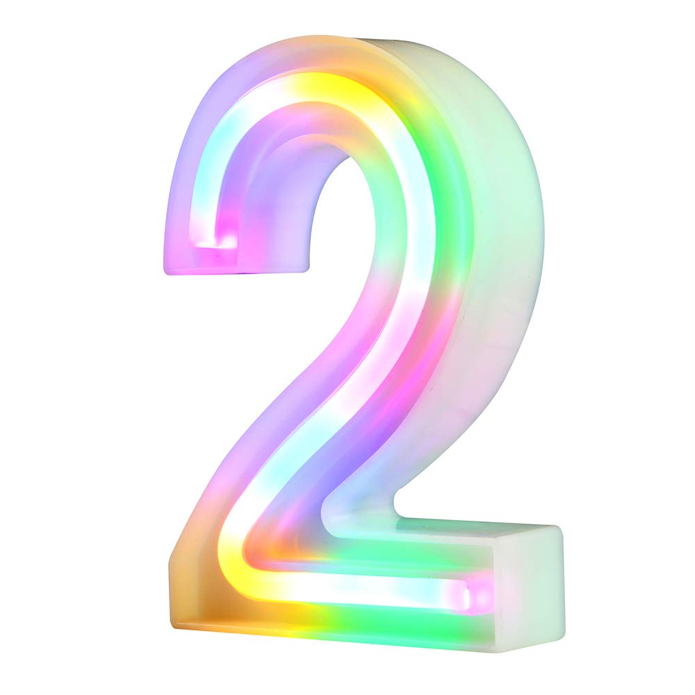 2 Pack Neon Alphabet Letter Lights - 26 LED Letter Bar Signs for Wedding, Christmas, Birthday Party Decorations | USB/Battery Powered Colorful Light Up Letters for Home, Bedroom, Bar & Cafe Decor
