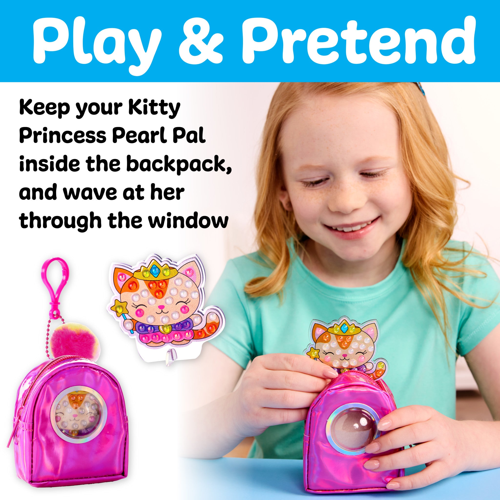 Bubble Gems™ Cute Kitty Princess Backpack Keychain - Stylish & Durable Accessory for School, Travel, and Everyday Use #6472000