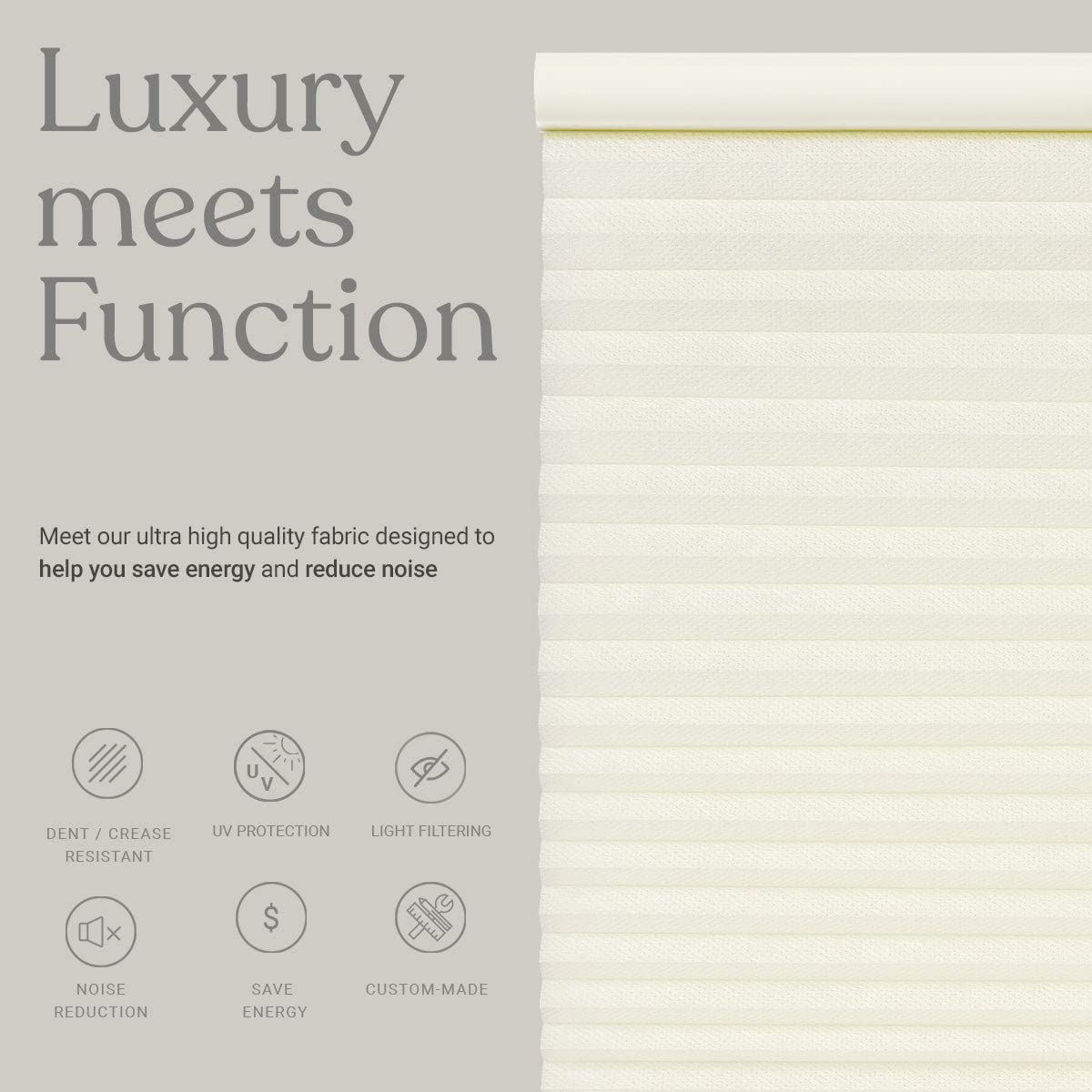 Premium Blackout Cellular Shades - Cordless Honeycomb Blinds with 1.5