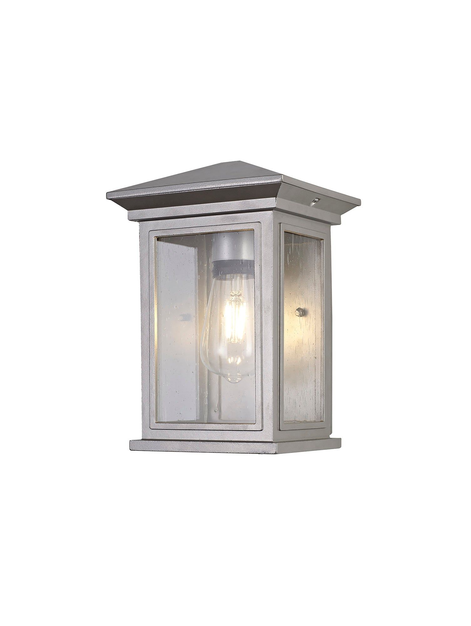 Alicante Outdoor Flush Wall Lamp - E27 Socket, IP54 Waterproof, Anthracite/Bronze/Silver Grey with Seeded Glass - 2 Year Warranty - Perfect for Porch, Patio, and Garden Lighting