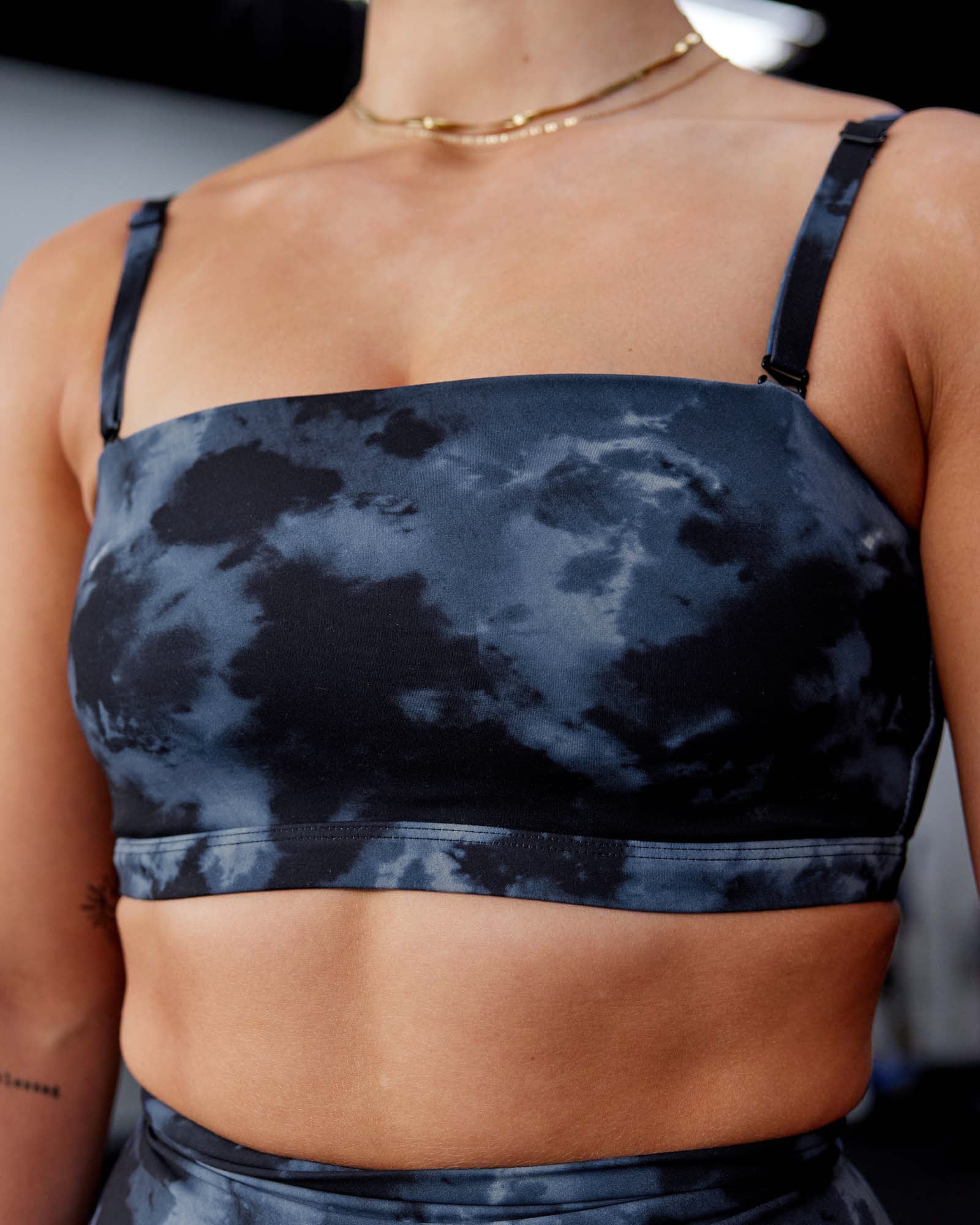 High-Quality Inspire Sports Bra - Tie Dye Midnight Pattern - Perfect for Yoga, Running & Gym Workouts