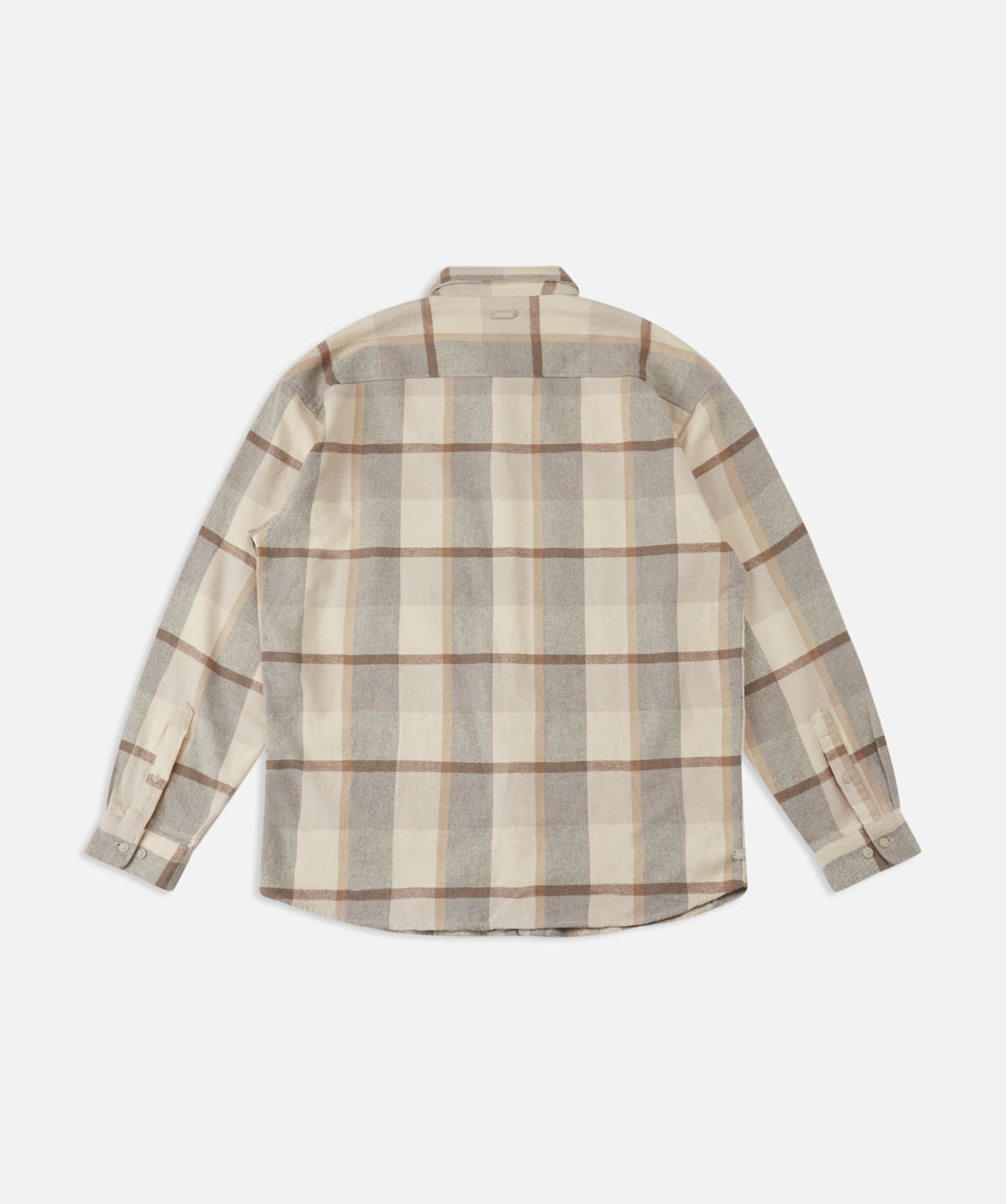 Hillside Long Sleeve Shirt for Men - Beige Charcoal Casual Button Down Shirt - Perfect for Office, Business Casual & Outdoor Activities