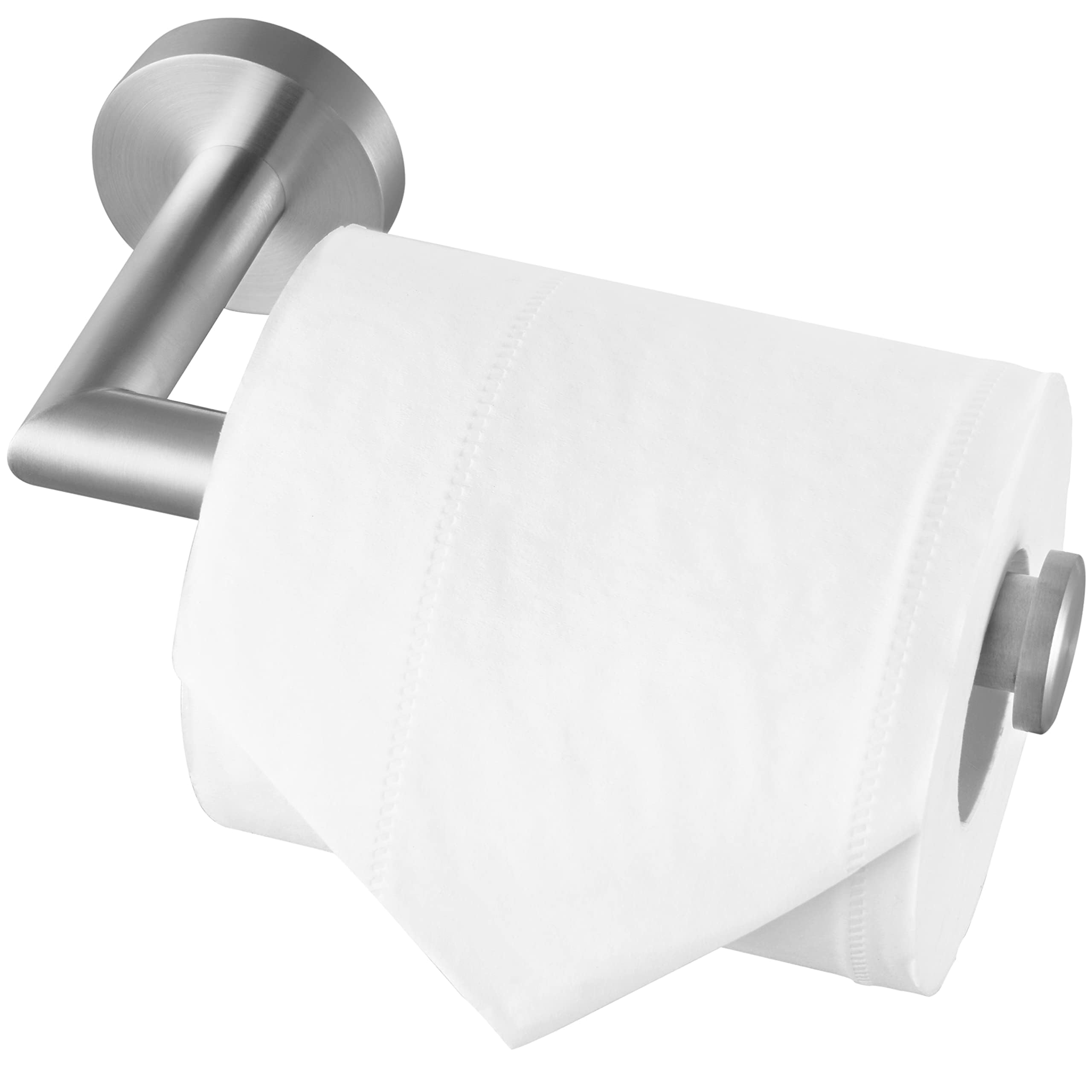 Brushed Nickel Toilet Paper Holder Wall Mount - SUS 304 Stainless Steel Bathroom Tissue Roll Holder - Waterproof & Rotateproof - No Drilling Required - Perfect for Bathroom, Kitchen & RV Use