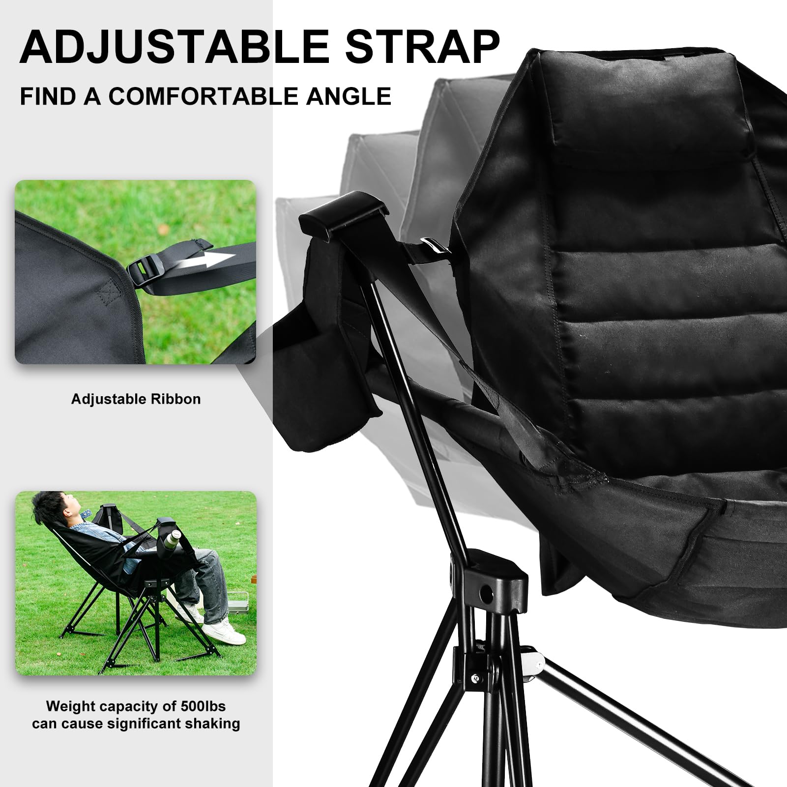 Portable Hammock Camping Chair - Foldable & Lightweight for Adults, Supports 350lbs - Perfect for Outdoor Swinging, Camping, Lawn & Garden Relaxation - Great for Backyard, Beach, Picnics & Travel Adventures