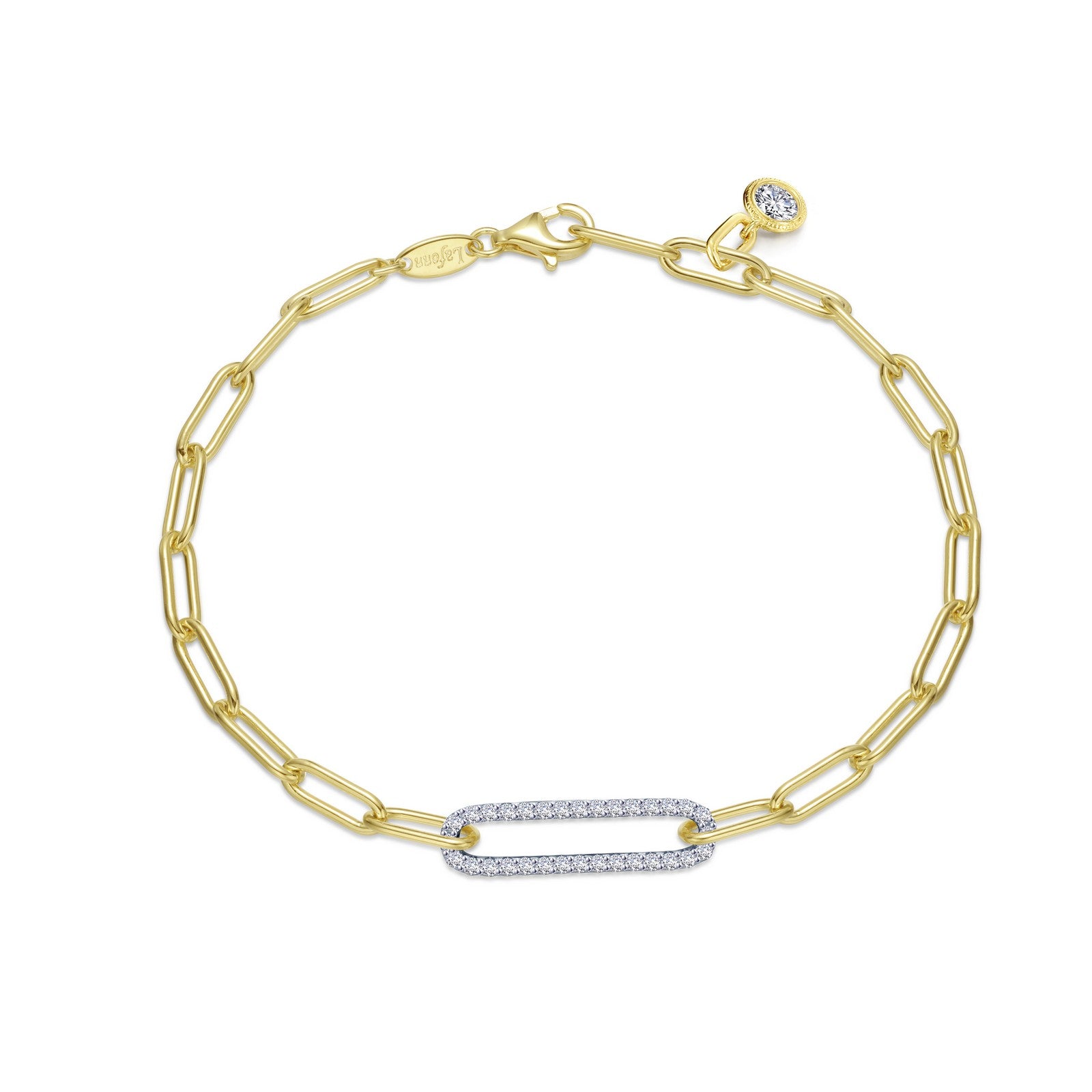 0.57 CTW Two-Tone Paperclip Bracelet for Women - Elegant Gold and Silver Fashion Jewelry for Everyday Wear & Special Occasions
