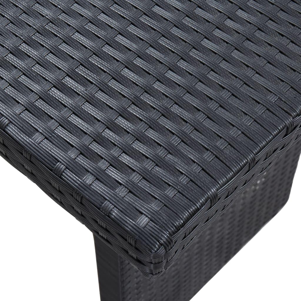 vidaXL 3-Piece Patio Lounge Set - Outdoor Garden Furniture with Cushions, Black Poly Rattan Sectional Sofa Bench | Perfect for Backyard, Poolside & Patio Relaxation