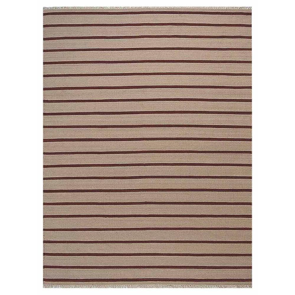 Handmade Flat Weave Kilim Wool Area Rugs 4'x6' - Eco-Friendly Hand Woven Carpets in Cream Red, Contemporary Low Pile Rectangle Rug for Living Room, Bedroom & Home Decor (D00118)