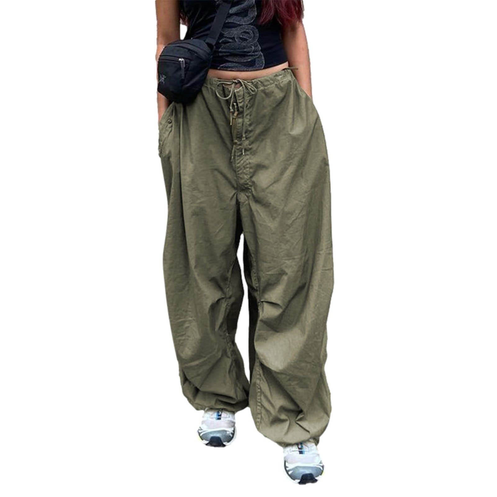Women's Baggy Cargo Pants with Pockets - Y2K High Waist Hip Hop Loose Joggers, Casual Streetwear Sweatpants for Women | Perfect for Street Style, Hip Hop Fashion & Everyday Comfort