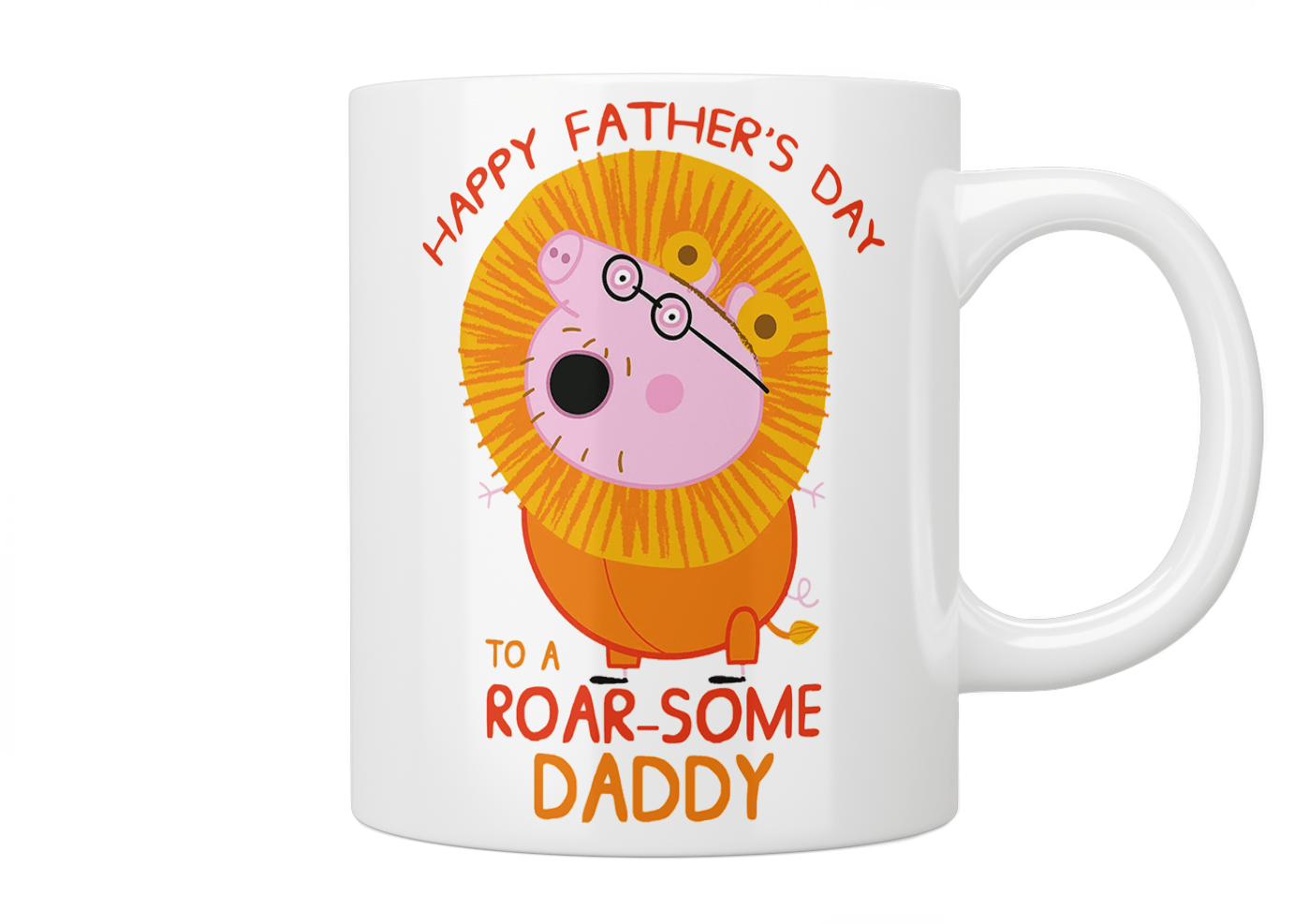 Peppa Pig Happy Father's Day Mug - Best Gift for Dad, Coffee Cup with 'To A Roar Some Daddy' Design - Perfect for Father's Day, Birthday & Office Use