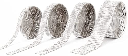 10 Yards Self-Adhesive Crystal Rhinestone Diamond Ribbon - 2mm Silver Rhinestone Sticker for DIY Crafts, Car & Phone Decoration, Party Supplies | Perfect for Scrapbooking, Nail Art, Wedding Decor & Home DIY Projects