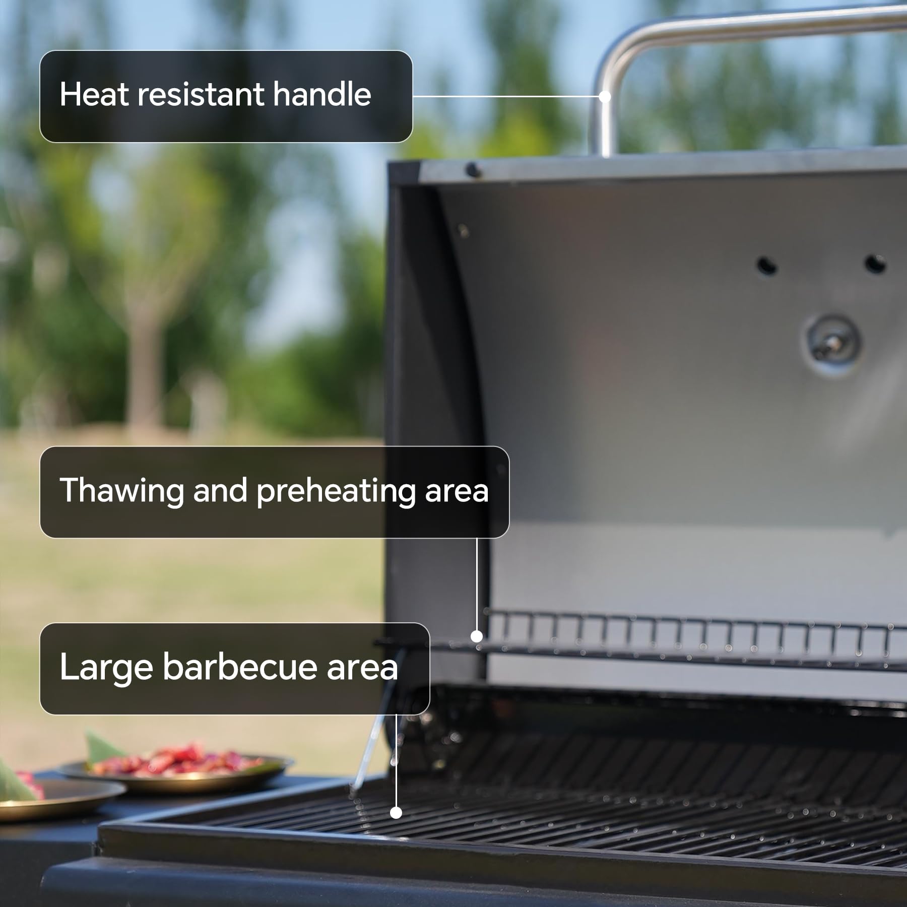 3 Burner Propane Gas Grill - 30,000 BTU Outdoor BBQ Grill with Thermometer & Foldable Rack - Perfect for Small Gatherings, Backyard Cookouts, and Patio Parties