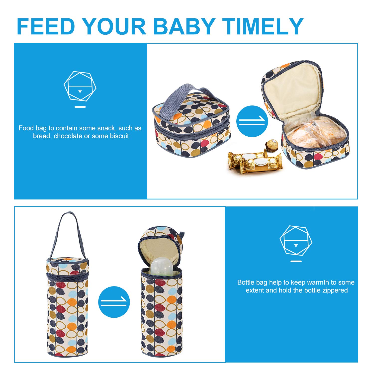 **Premium Diaper Bag Tote for Boys & Girls - 5-Piece Set with Large Tote, Insulated Food Bag, Bottle Holder & Changing Pad - Adjustable Shoulder Straps - Perfect for Travel, Daycare & Family Outings**