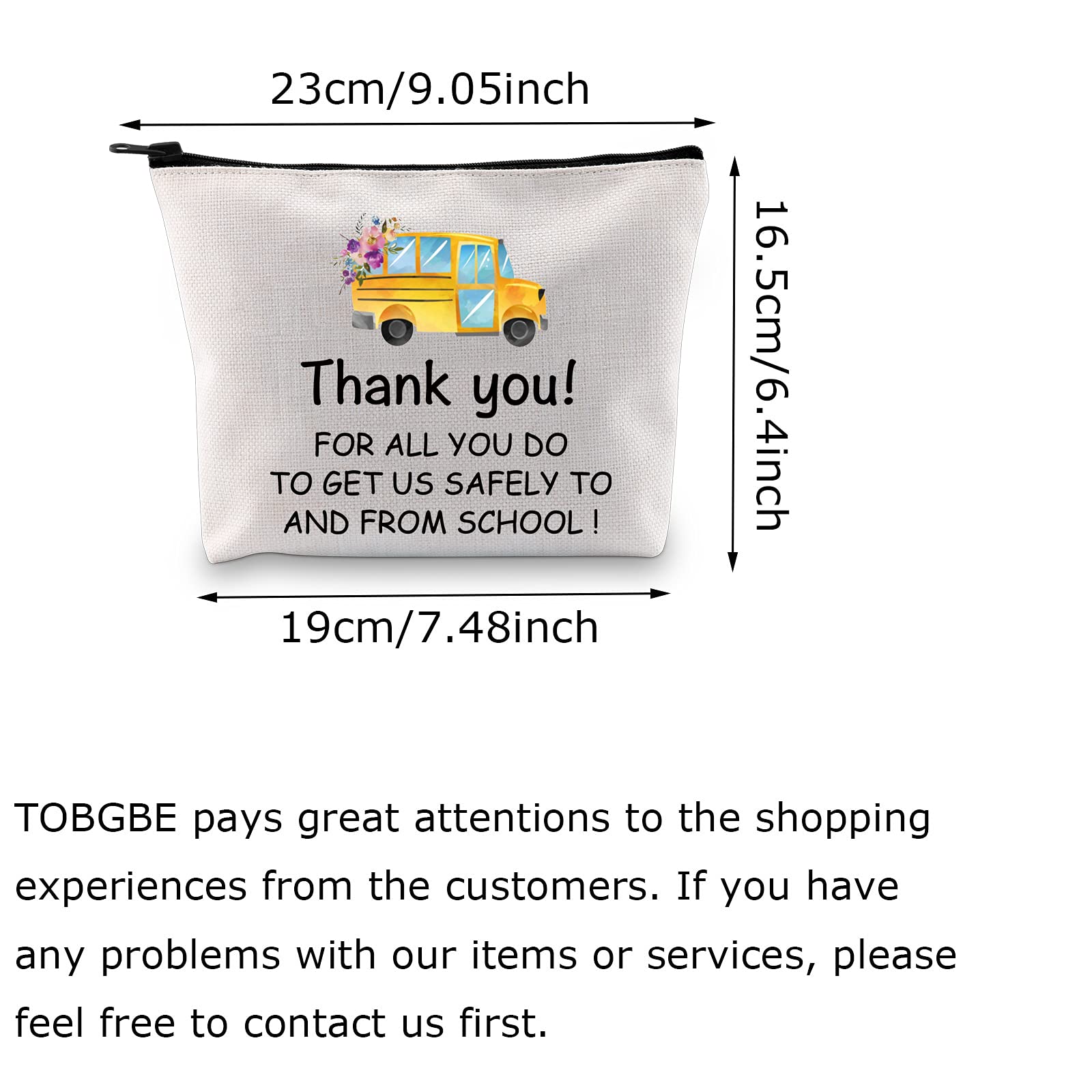 TOBGBE Bus Driver Gift - Makeup Bag for Retirement & Appreciation - Safe Travel Essential