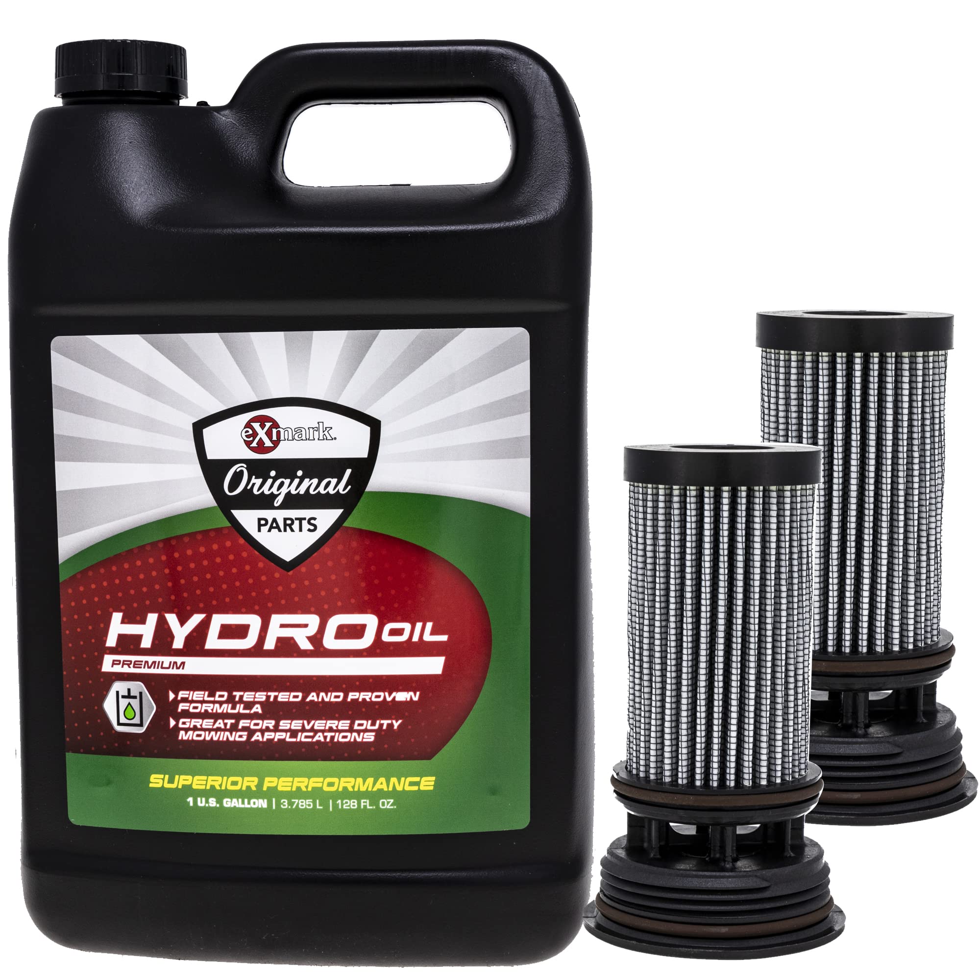 Exmark Hydraulic Oil 1 Gallon with Filter Kit - Compatible with Lazer Z AS, E, S, X, Z Series & Next Lazer Z ASX (116-1218, 116-0164) - Ideal for Lawn Mower Maintenance & Hydraulic System Protection