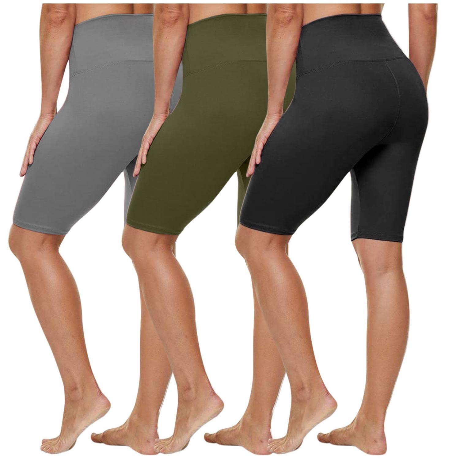 3-Piece Active Women's Simone Cotton Blend Yoga and Running Shorts - Comfortable & Breathable for Workouts, Gym, and Lounge Wear (TS707)