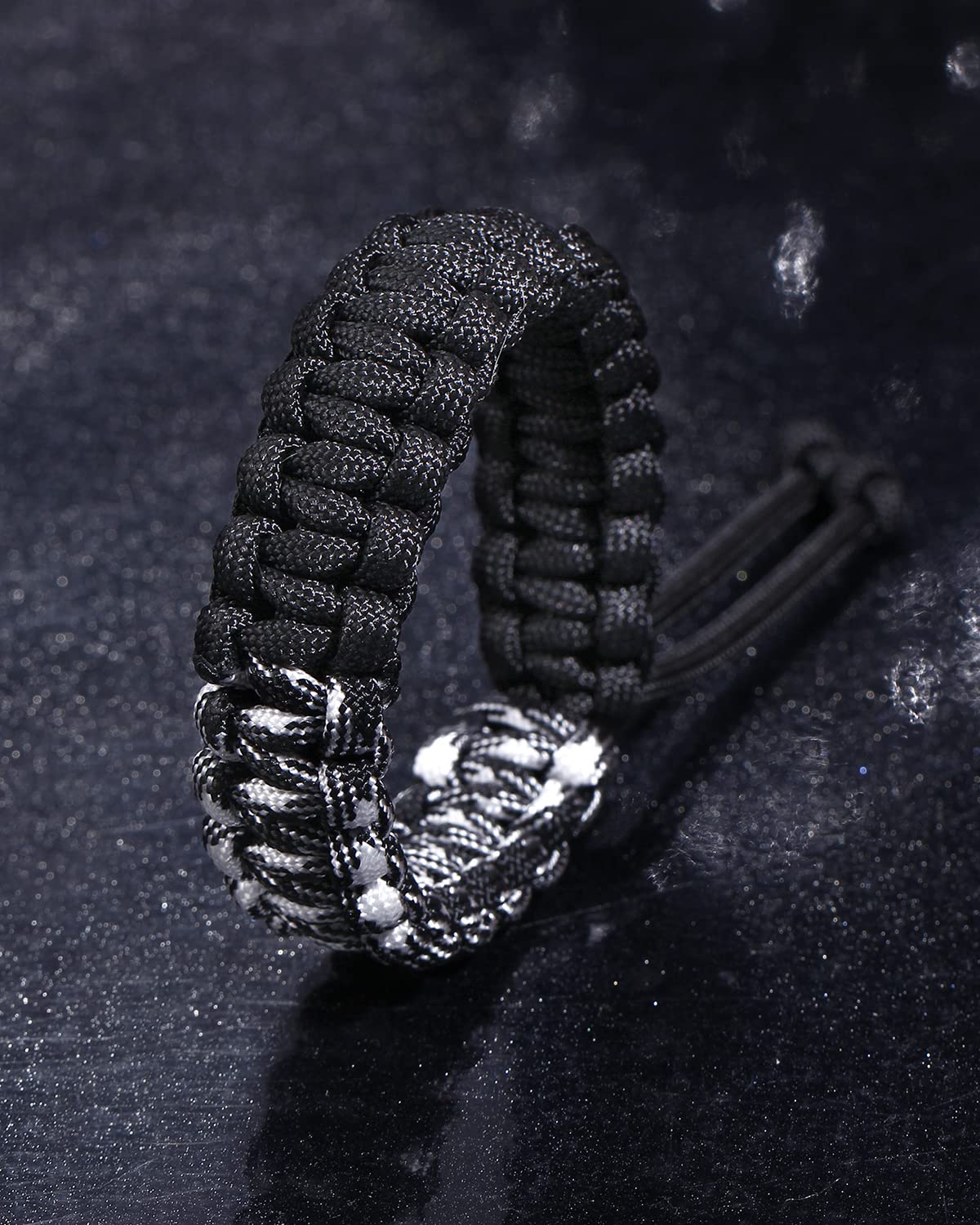 2 Pack Handmade Paracord Survival Bracelets - Adjustable Braided Rope Bracelet for Men & Women - Perfect for Camping, Hiking, Outdoor Adventures & Gifts