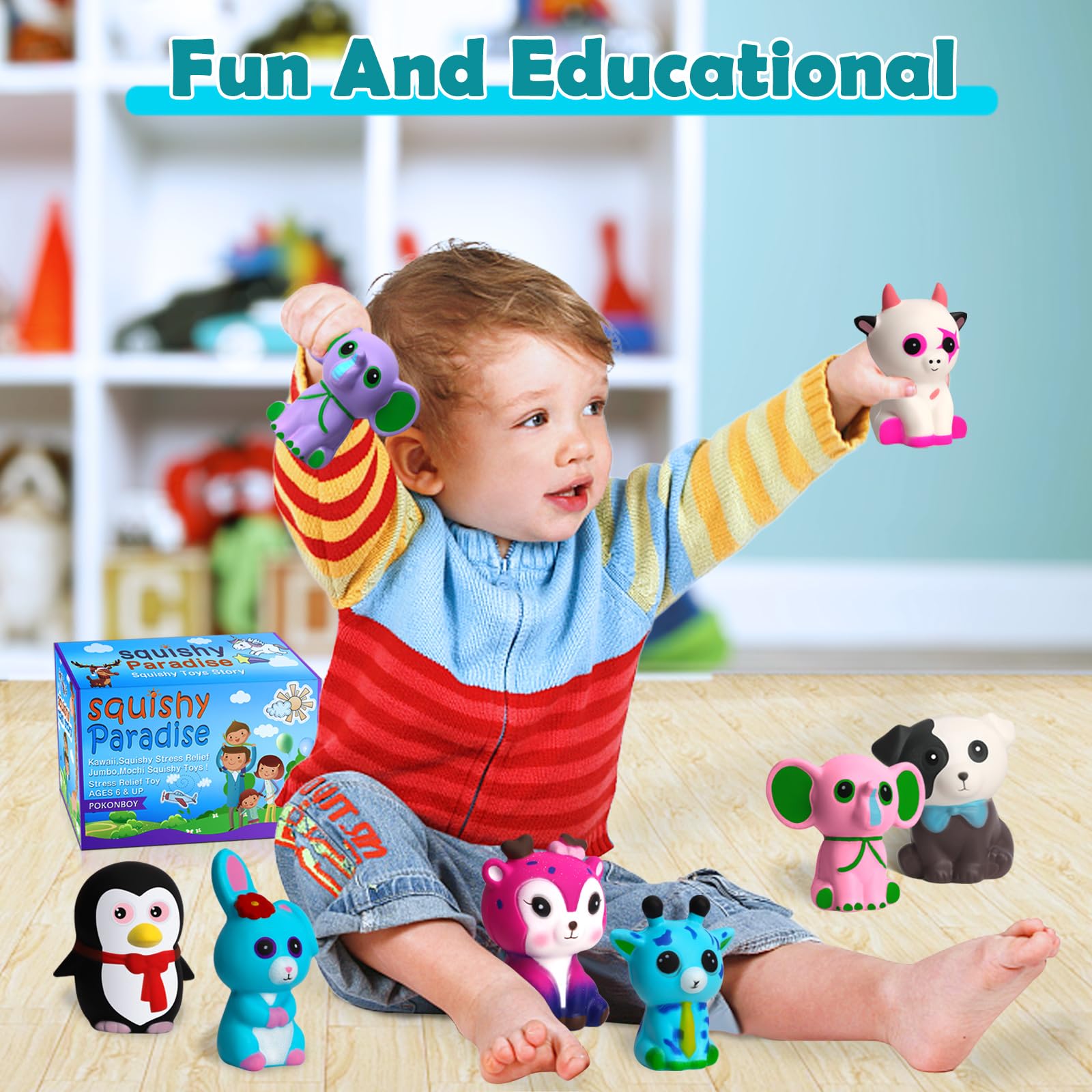 Jumbo Squishy Toys 8-Pack - Slow Rising Stress Relief for Kids & Adults