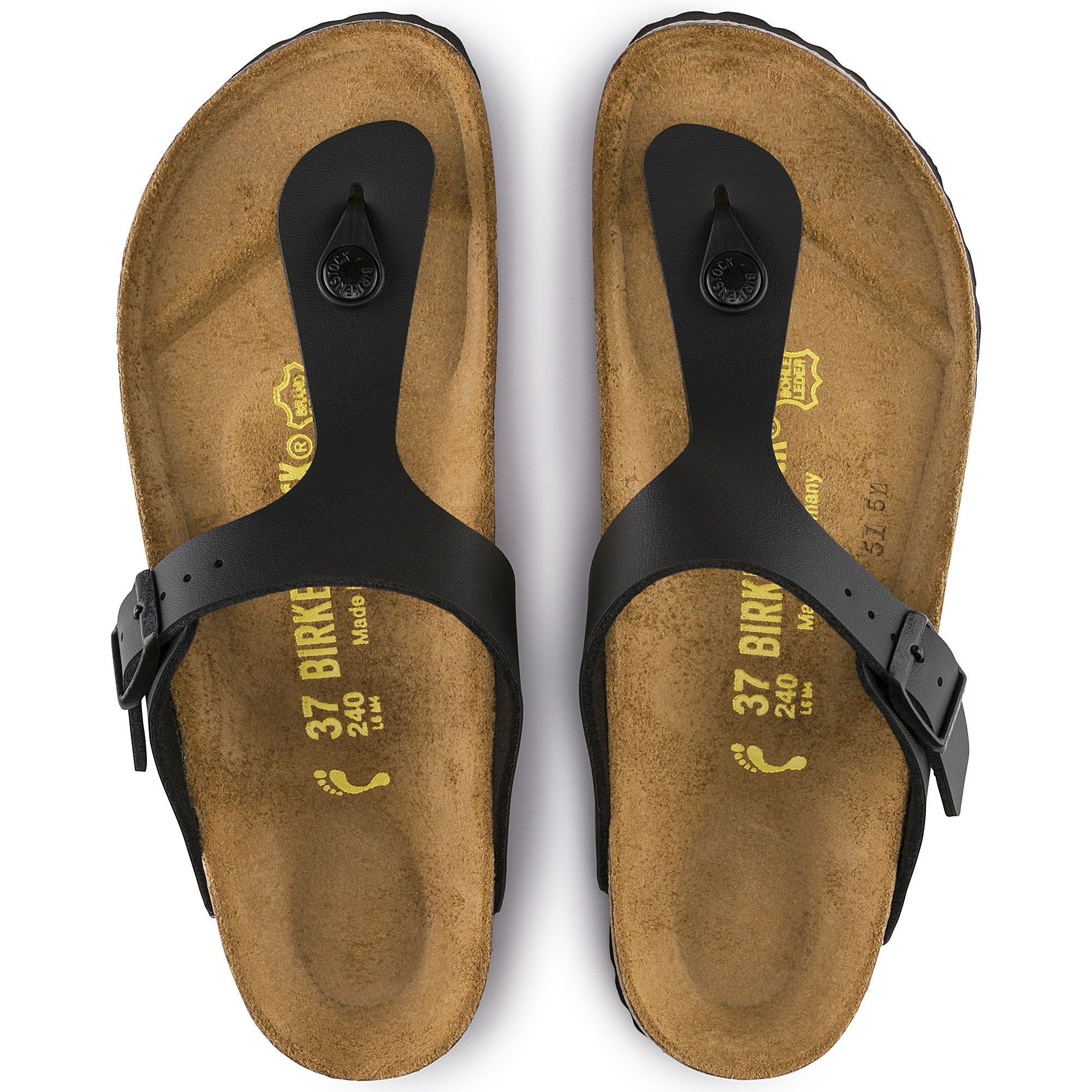 BIRKENSTOCK GIZEH Women's Sandals - Black Birko-Flor Synthetic Upper | Comfortable & Supportive Footbed | Perfect for Casual Wear, Beach, and Summer Outfits