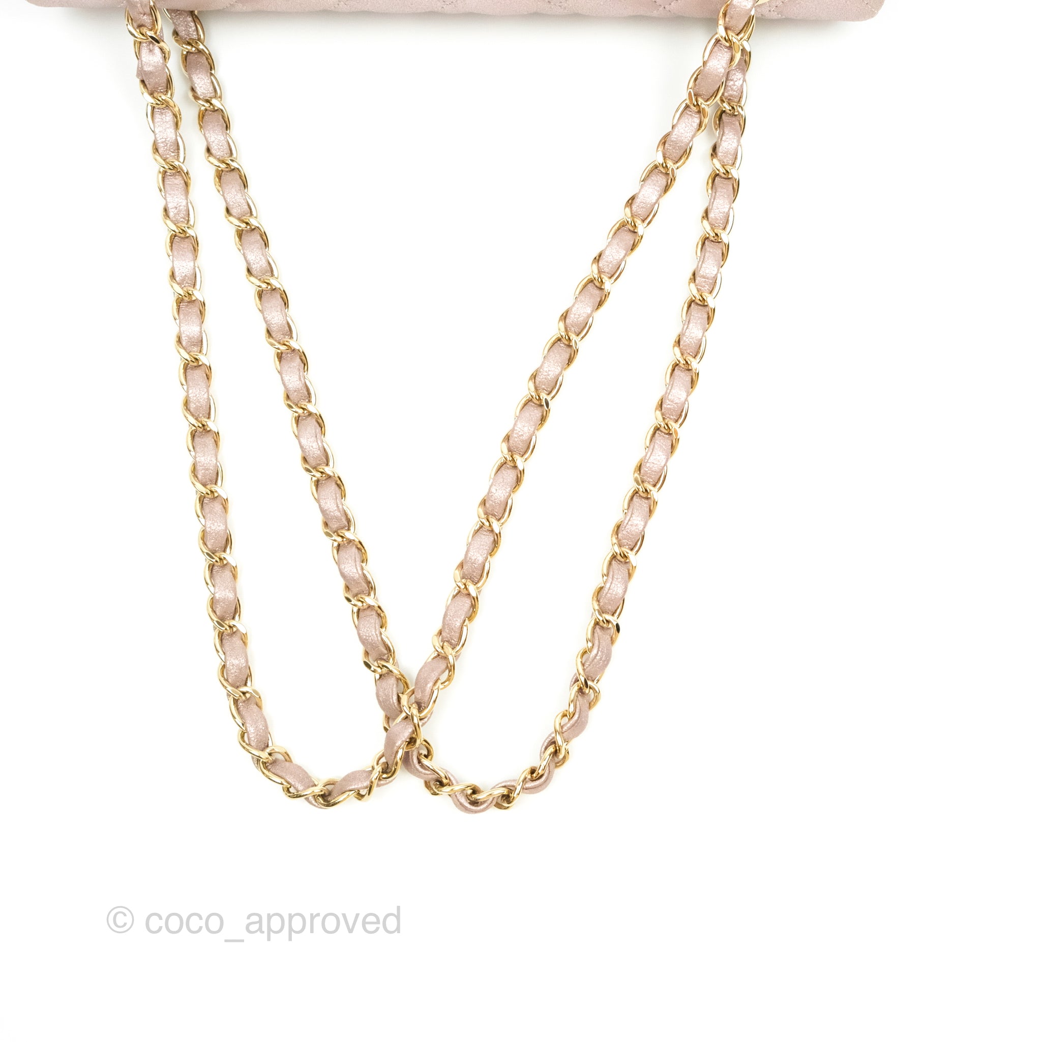 Chanel Classic M/L Medium Double Flap Bag in Rose Gold Pink Lambskin with Gold Hardware - Luxury Handbag for Women, Perfect for Parties, Weddings & Special Occasions