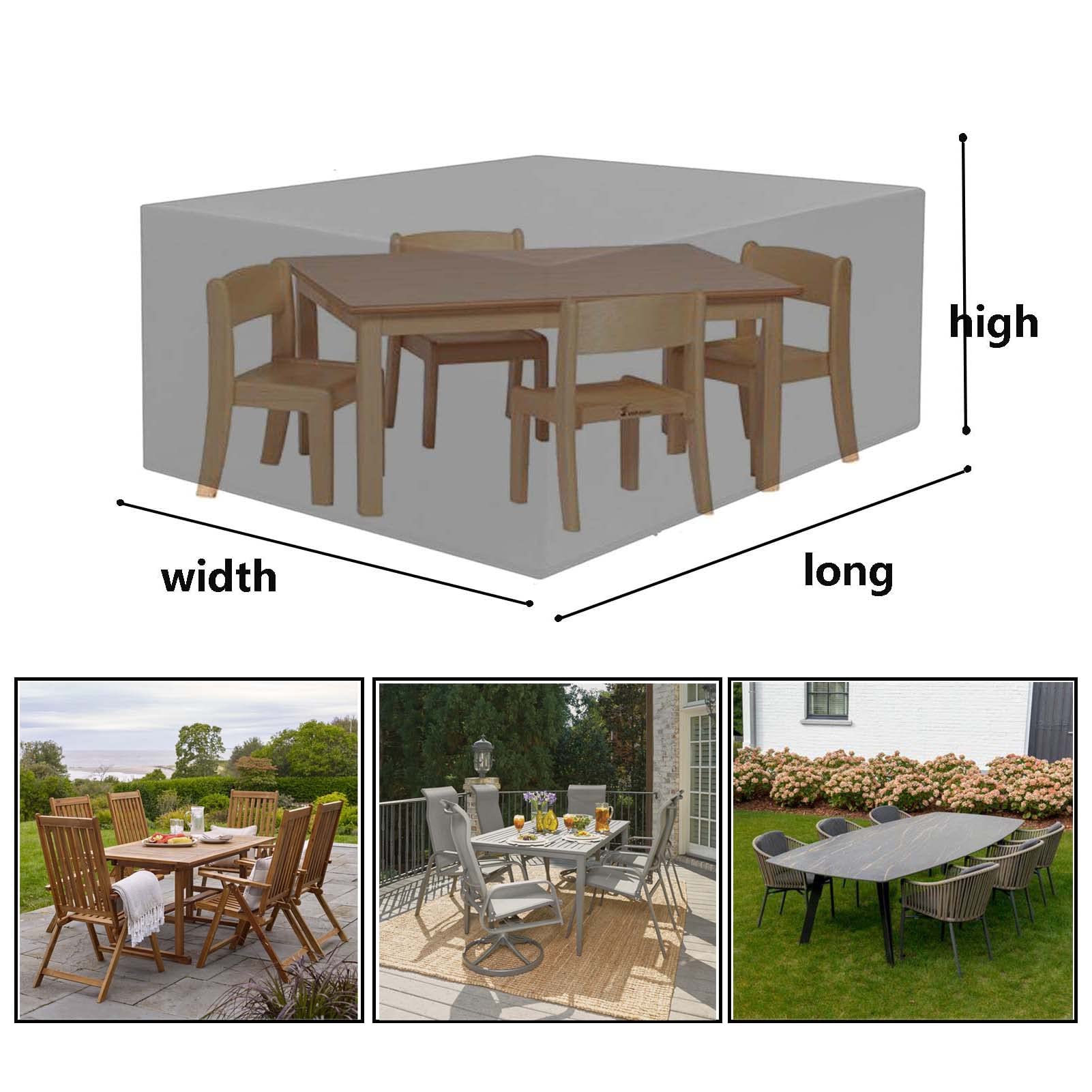 16x14x10 Inch Heavy Duty Waterproof Patio Furniture Cover - 420D Outdoor Table Protector for Rain, Snow & Winter Weather - Perfect for Garden, Deck & Backyard Furniture Protection