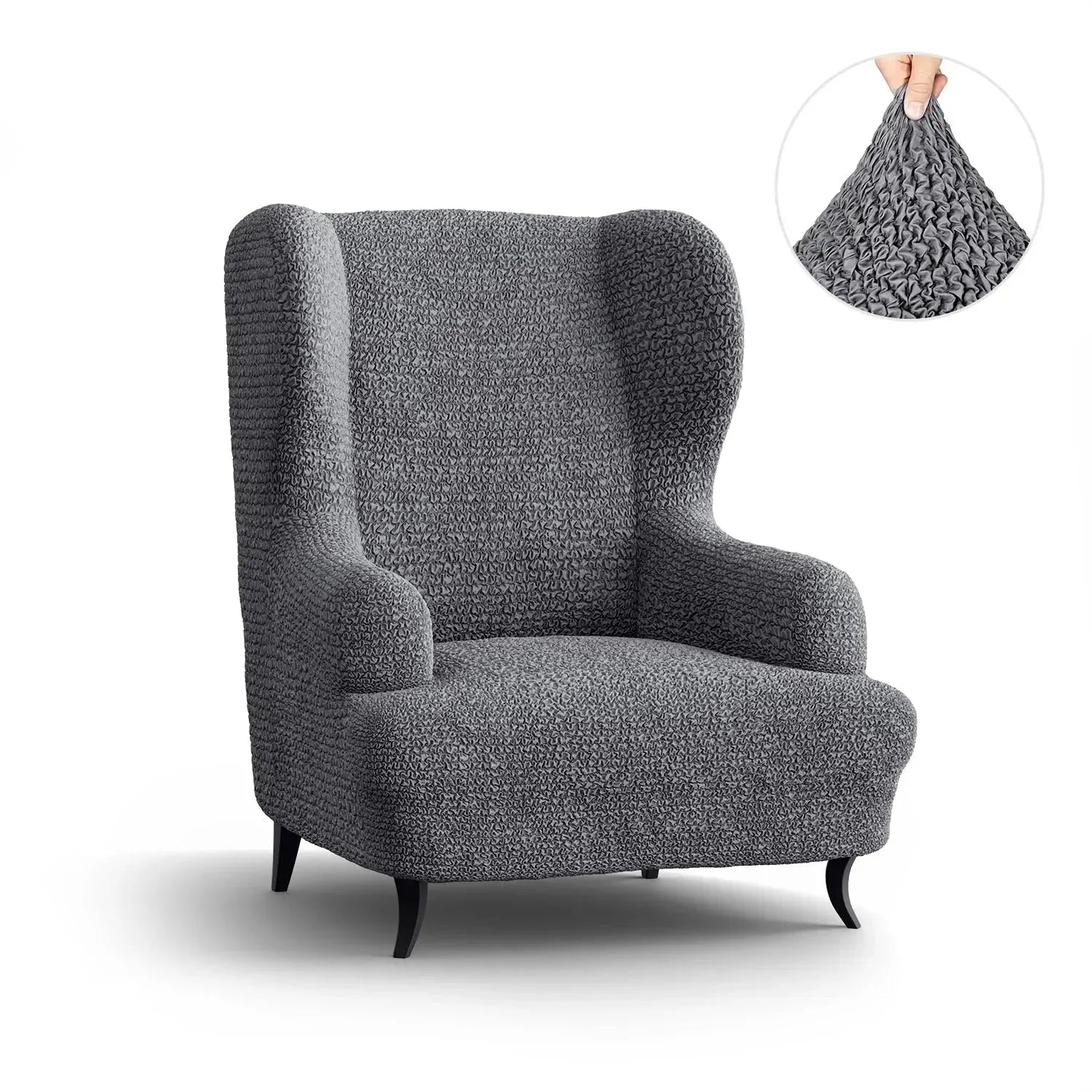 Premium Wingback Chair Slipcover - Microfiber Collection | Washable & Stretchable Furniture Protector for Living Room, Office, or Bedroom