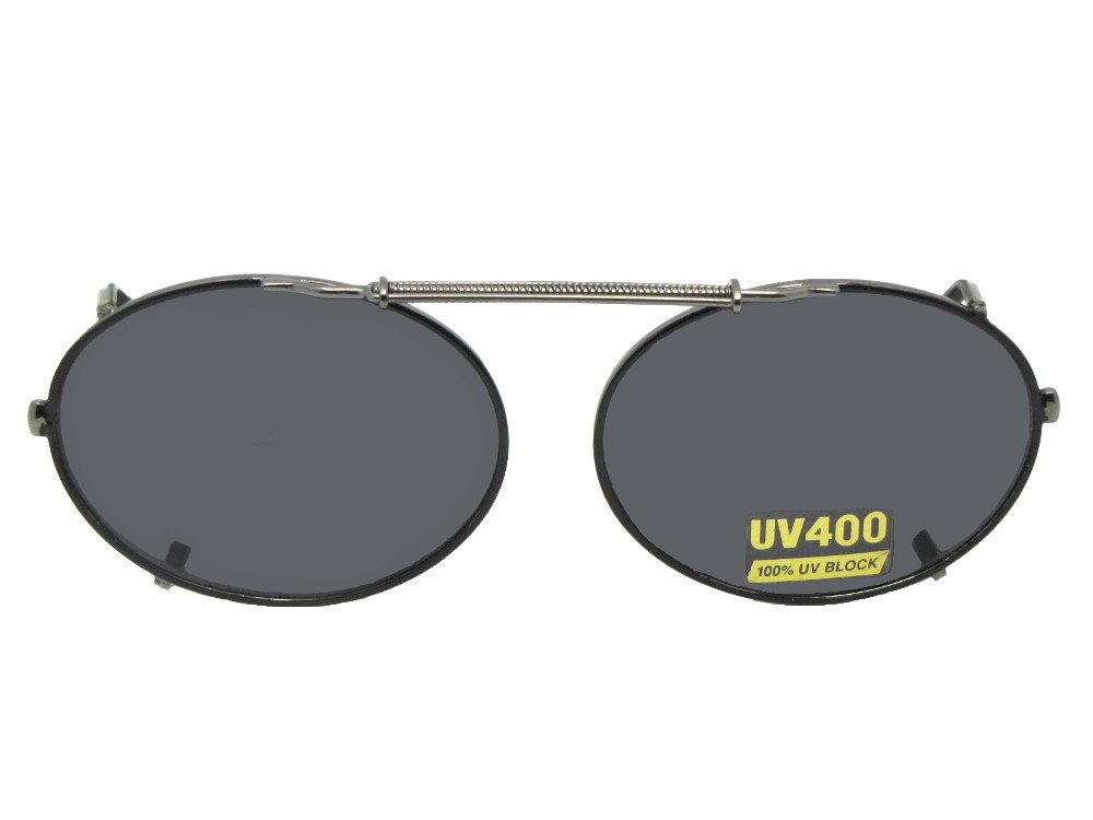 Oval Clip On Sunglasses for Over Glasses - Non-Polarized UV Protection - Lightweight & Comfortable for Driving, Reading, and Outdoor Activities
