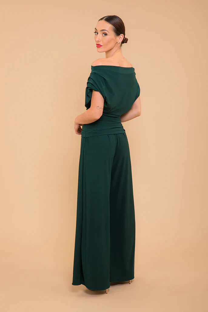 Carbon Jersey Jumpsuit for Women - Forest Green Curve Fit - Stylish & Comfortable One-Piece Outfit for Casual Wear, Work, and Outdoor Activities