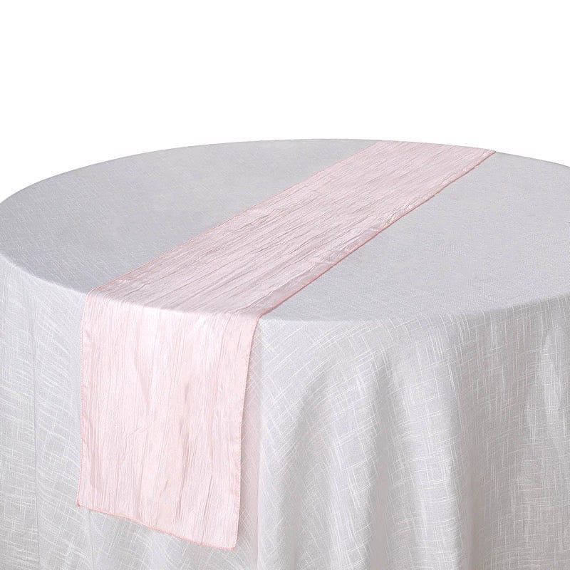 12-Pack 108-Inch Metallic Accordion Crinkled Taffeta Table Runner for Wedding, Party, Holiday & Home Decor - Elegant Dining Table Decorations