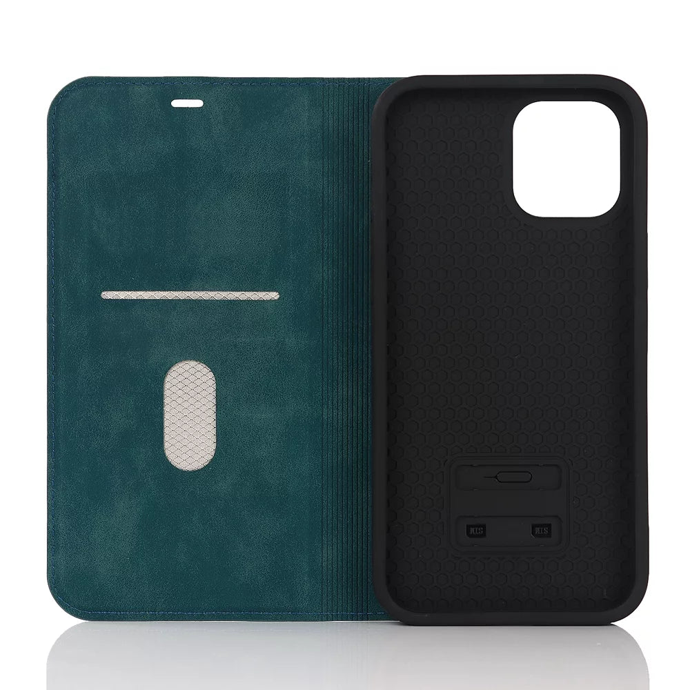 Premium Genuine Leather Wallet Case with MagSafe for iPhone 13/14/15 Pro Max - Slim RFID Blocking Card Holder for Daily Use & Travel