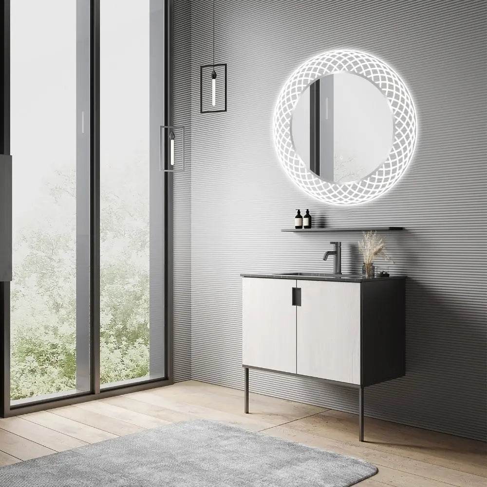 Liza Round LED Vanity Mirror with Dimmer & Defogger - 2 Sizes (12