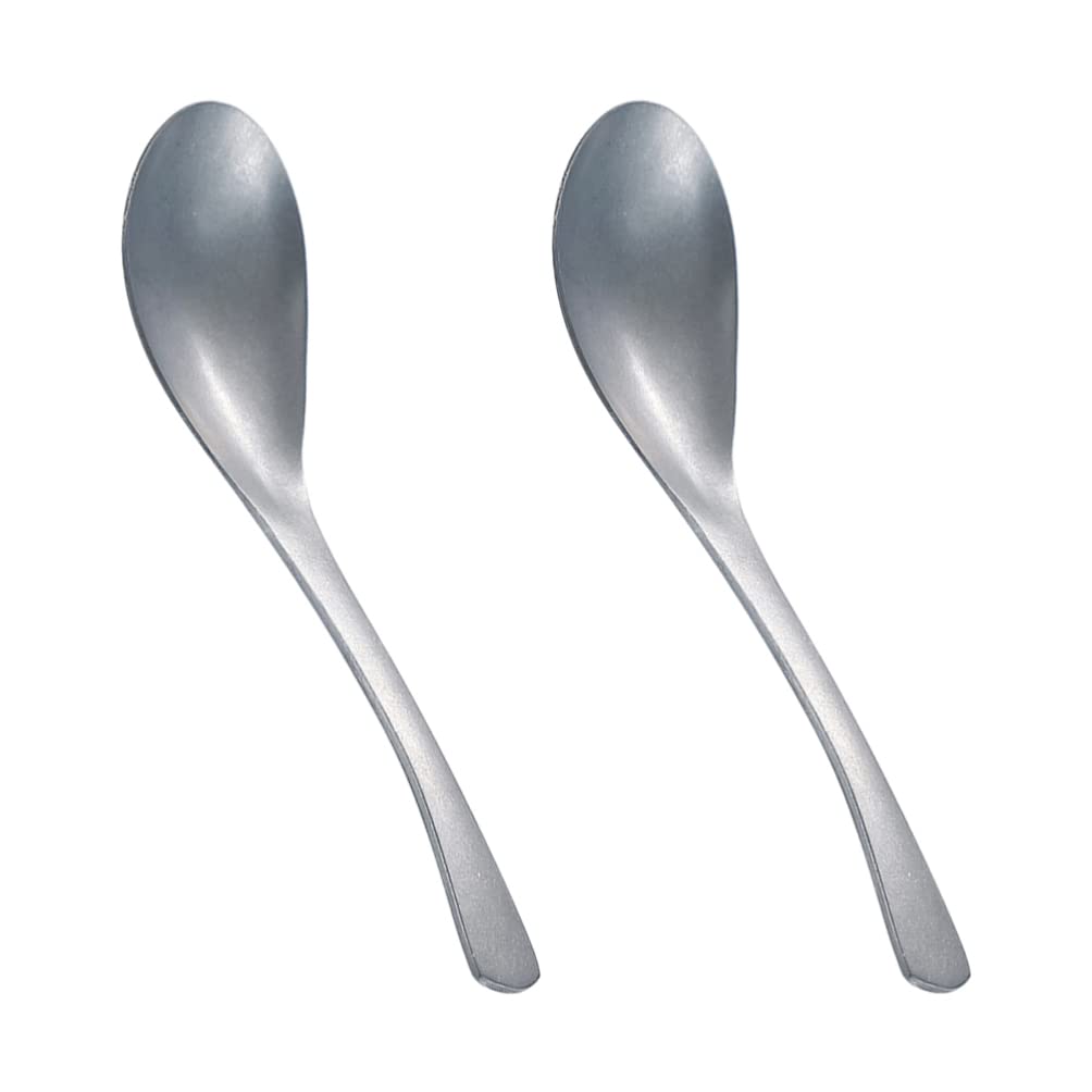 Angoily 2-Piece Stainless Steel Soup Spoons Set - Multi-Purpose Table Spoons for Appetizers, Desserts, Rice, Cereal, Ramen, Stews, Wonton & Pho - Perfect for Dining, Serving & Everyday Meals