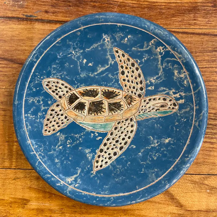 Sea Turtle Ceramic Ring Dish Holder - Jewelry Organizer for Rings, Earrings & Small Accessories - Perfect for Bathroom, Bedroom & Travel