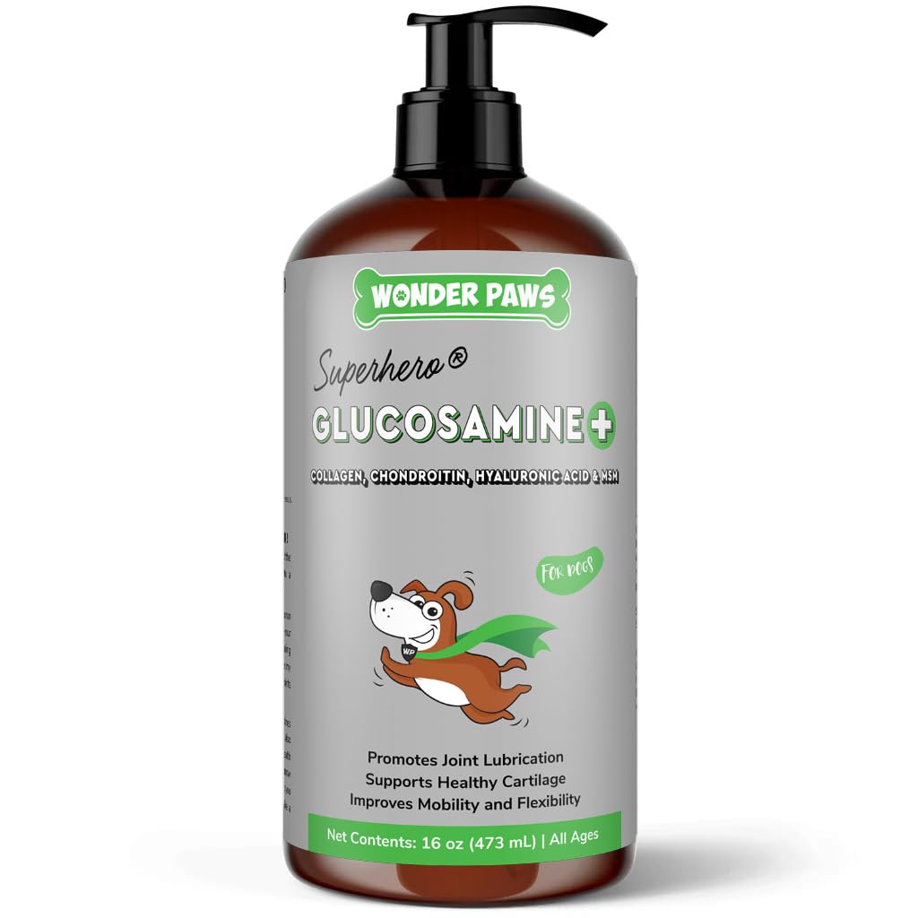Premium Liquid Glucosamine for Dogs - Advanced Joint Support Supplement with Chondroitin, MSM, Collagen & Hyaluronic Acid - Promotes Mobility, Flexibility & Cartilage Health (16 Oz) - Ideal for Senior Dogs & Active Pets with Hip & Joint Issues
