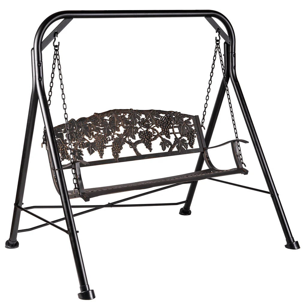 Premium Outdoor Grape Swing - Heavy Duty Garden Swing for Backyard, Patio & Porch - Perfect for Relaxing, Lounging & Enjoying Nature