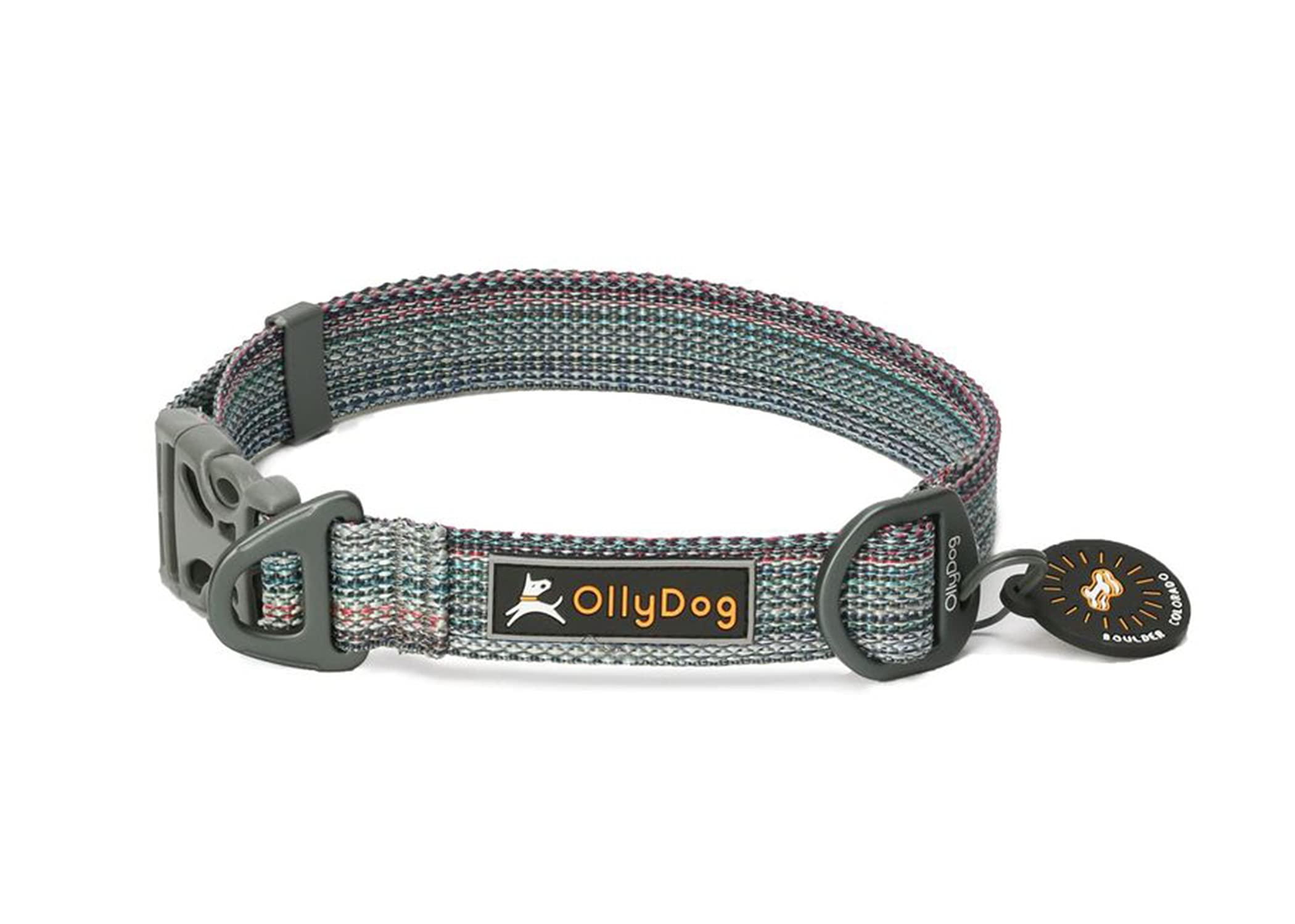 OllyDog Rescue Adjustable Dog Collar with Heavy-Duty Buckle - Lightweight Training Collar for Small, Medium & Large Dogs (Large, Prism) - Perfect for Daily Walks, Training & Outdoor Adventures