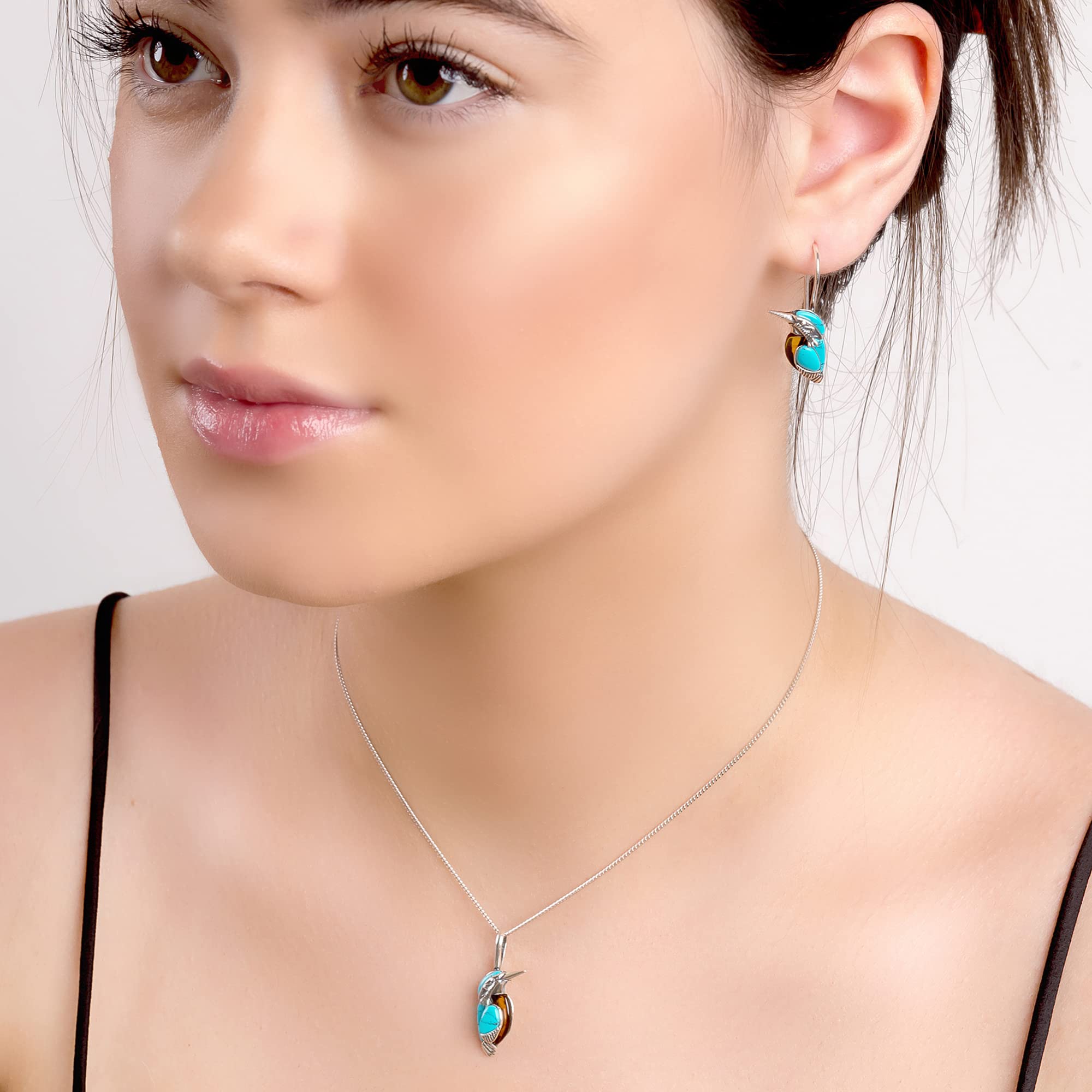 HENRYKA Sterling Silver Kingfisher Bird Jewelry - Elegant Statement Necklace for Women | Perfect Gift for Birthday, Anniversary & Special Occasions | Nature-Inspired Fashion Accessory for Everyday Wear