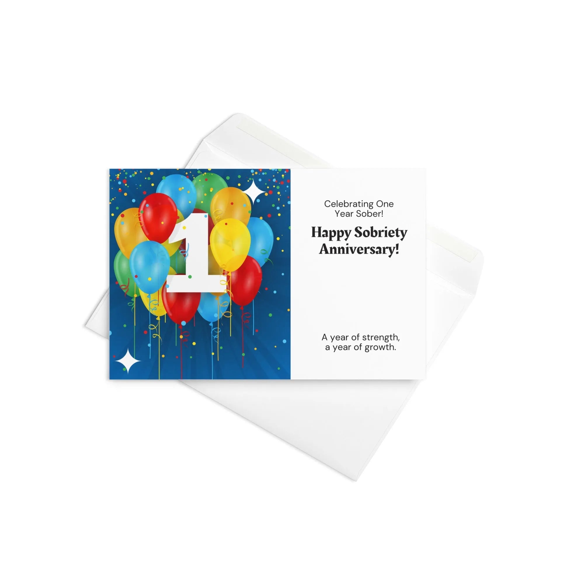 One Year Sober Celebration Card - Motivational Sobriety Gift for Recovery Milestones - Perfect for AA Meetings, 12-Step Programs & Addiction Recovery Support