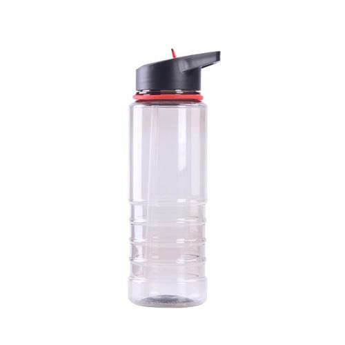 800ml Large Capacity Sports Water Bottle with Straw - BPA Free, Leak Proof, Portable for Cycling, Running, Gym & Outdoor Activities (Clear, Red Option)