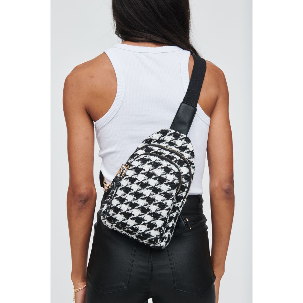 Ace Houndstooth Sling Backpack for Women & Men - Stylish Crossbody Shoulder Bag for Travel, Work, School & Daily Use - Lightweight & Durable Fashion Backpack
