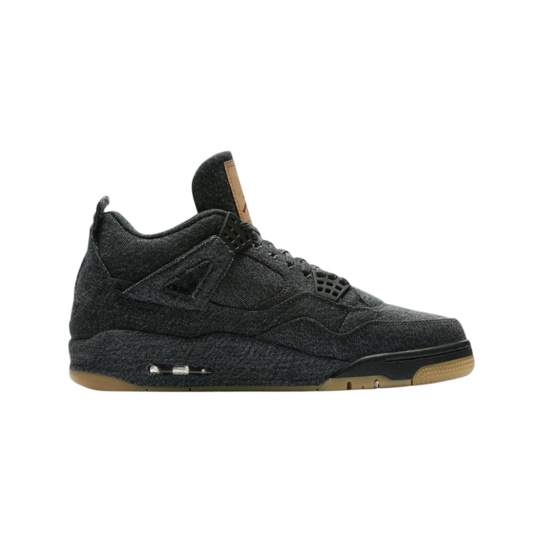 Air Jordan 4 Retro Levis Black Denim Sneakers - Men's Basketball Shoes for Casual Wear & Street Style Fashion