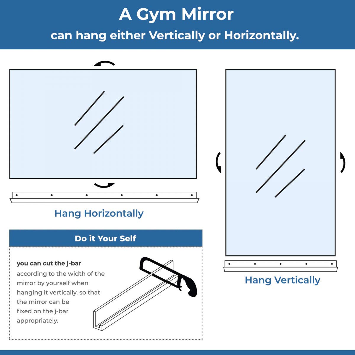 7 ft HD Tempered Gym Mirror - 36