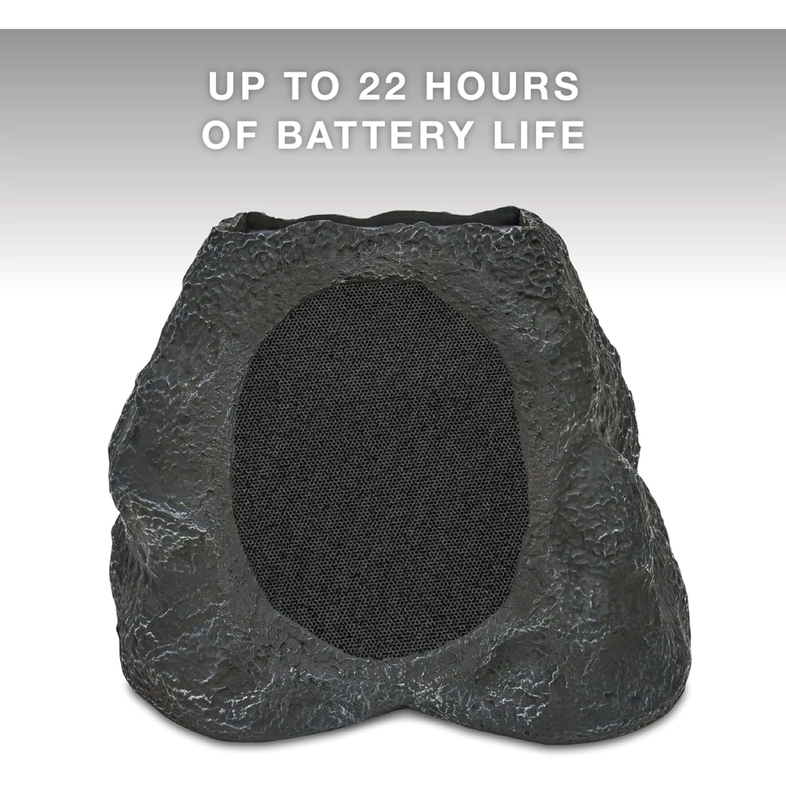 Victrola Granite Wireless Outdoor Bluetooth 5.3 Speaker - 22-Hour Battery Life with Solar Charging - IP65 Water & Dust Resistant - Connect Up to 20 Rock Speakers - Perfect for Backyard, Patio, Poolside & Garden Parties