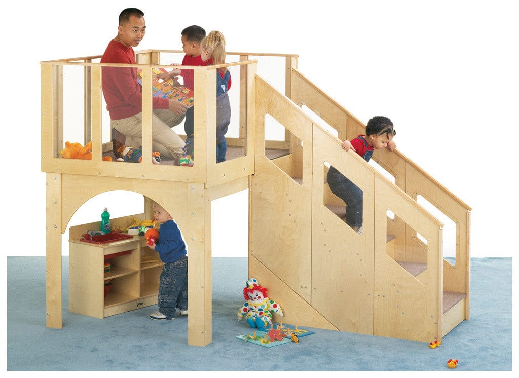 Jonti Craft Tots Large Climb Up Loft - Durable Wooden Playhouse for Kids, Perfect for Daycare Centers, Preschools & Home Playrooms