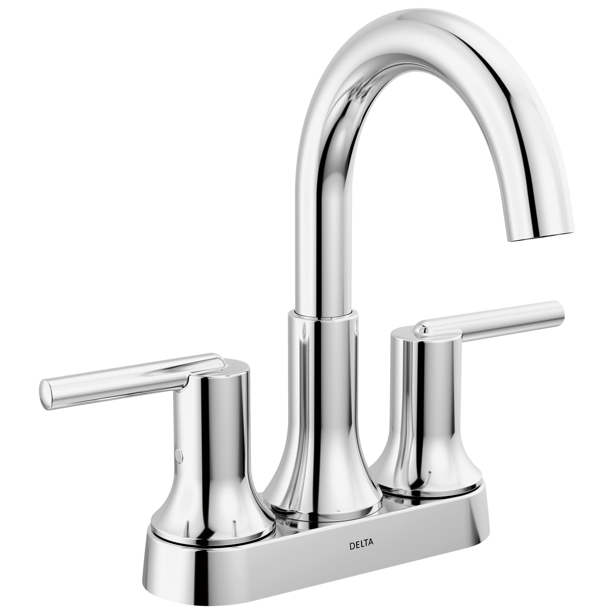 Delta Trinsic Chrome Bathroom Faucet - Centerset Bathroom Sink Faucet with Diamond Seal Technology & Metal Drain Assembly (Model 2559-MPU-DST) - Perfect for Modern Bathrooms, Guest Baths, and Powder Rooms