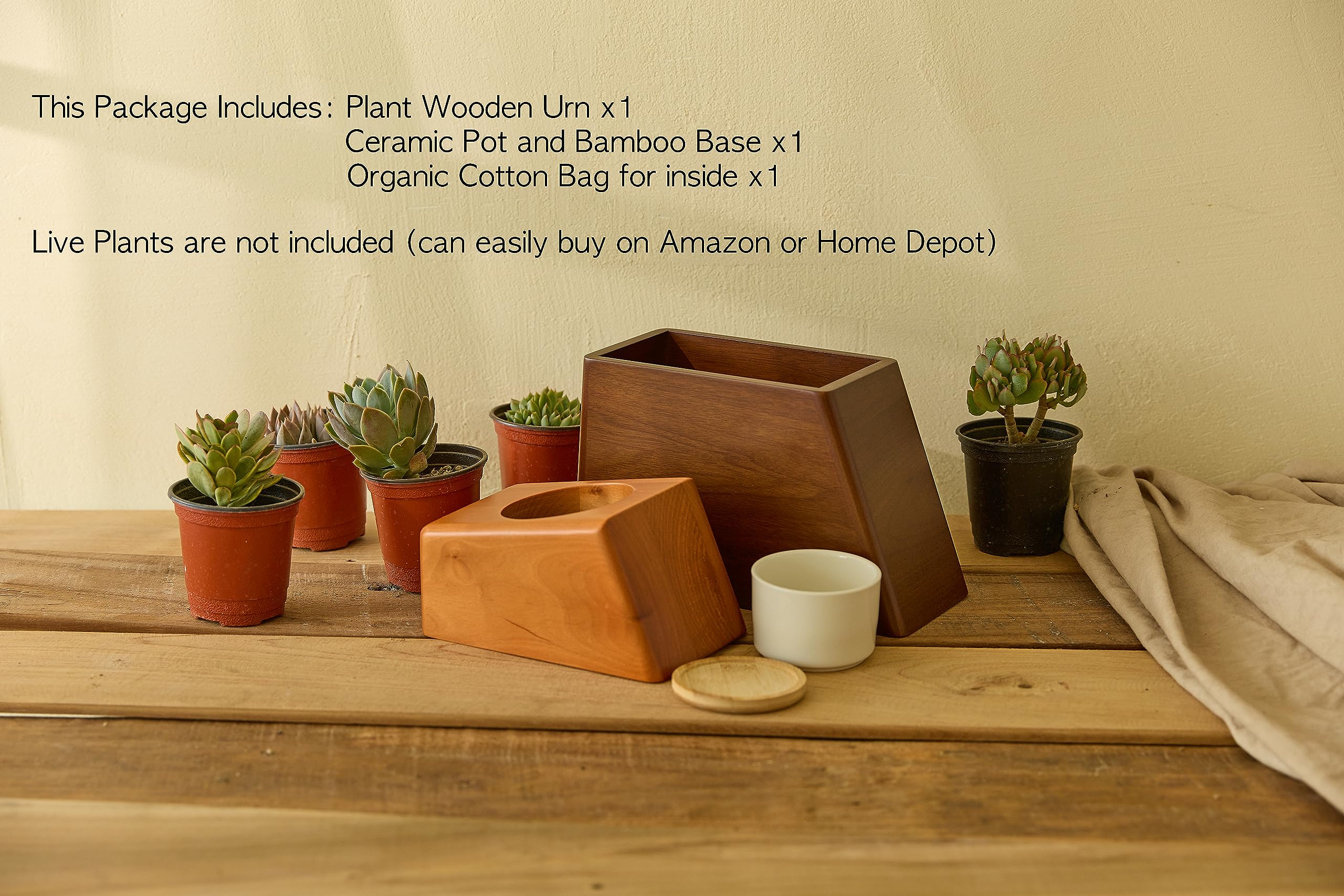Handcrafted Wooden Cremation Urn for Adult Ashes - Elegant Plant Urn by Aspen Studio | Perfect for Memorial Services, Home Display & Scattering Ceremonies