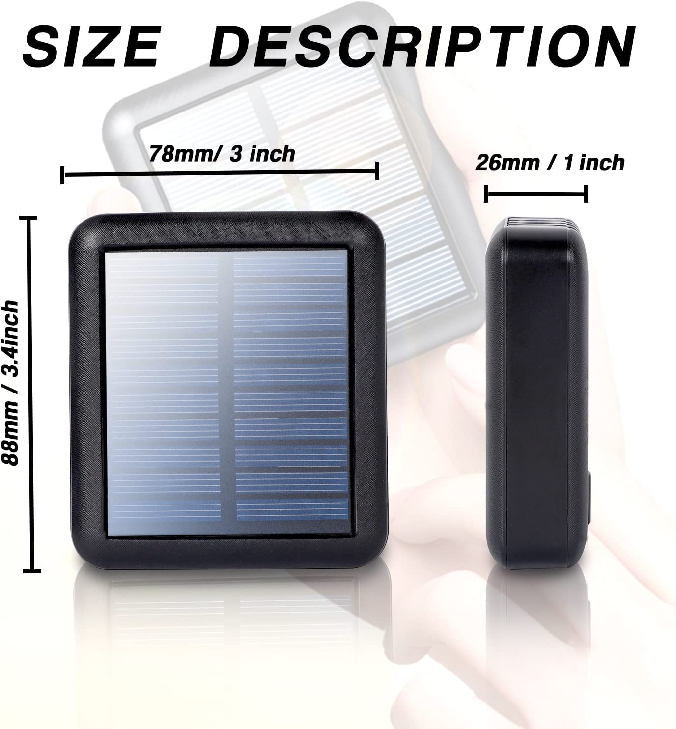 Lasuki 15000mAh Solar Power Bank - Portable Solar Charger with Built-in 4 Cables & USB-C Input/Output - Compact External Battery for iPhone, iPad, Tablet - Perfect for Camping, Hiking, and Outdoor Adventures
