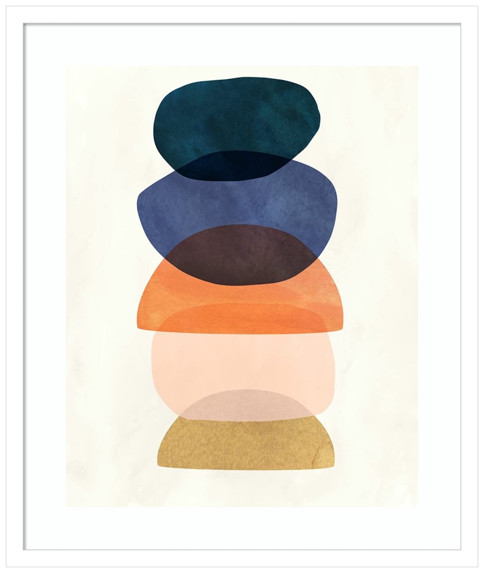 Amanti Art Wood Framed Wall Art Print - Victoria Borges Mod Pods I - 21x25 Inches - Svelte White Frame - Modern Home Decor for Living Room, Bedroom & Office